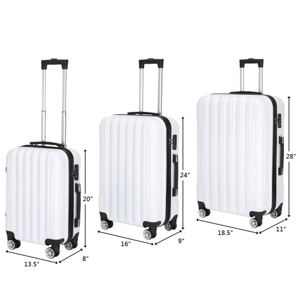 3-in-1 Multifunctional Large Capacity Traveling Storage Suitcase White - Energize Trek
