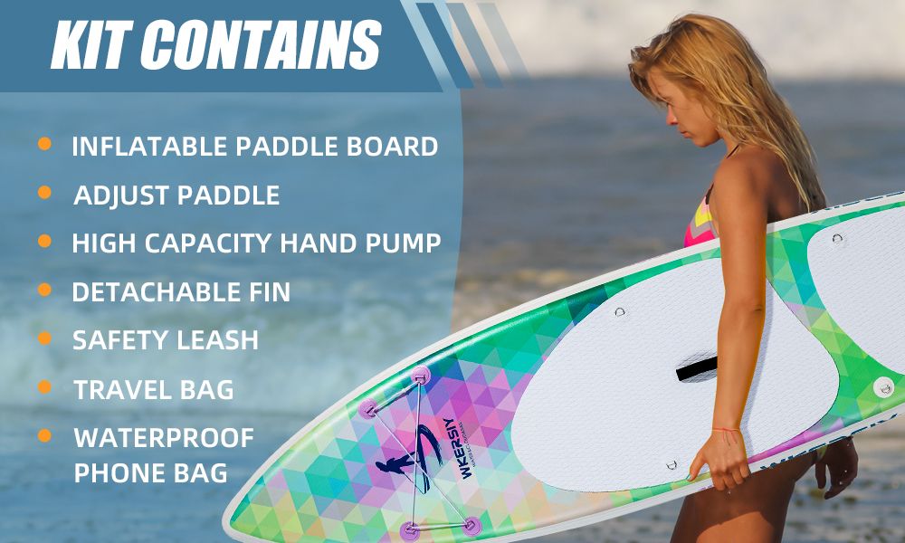 inflatable paddle board 10'6 including sup paddle, paddleboard backpack, pump, leash - Energize Trek