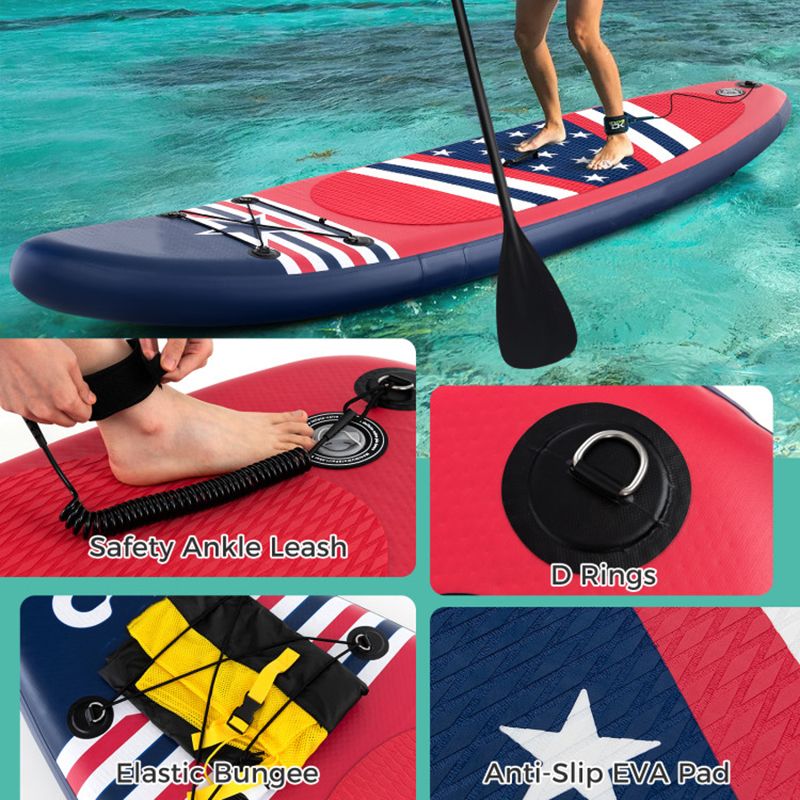 Inflatable Paddle Board with Removable Fin and Backpack - Energize Trek