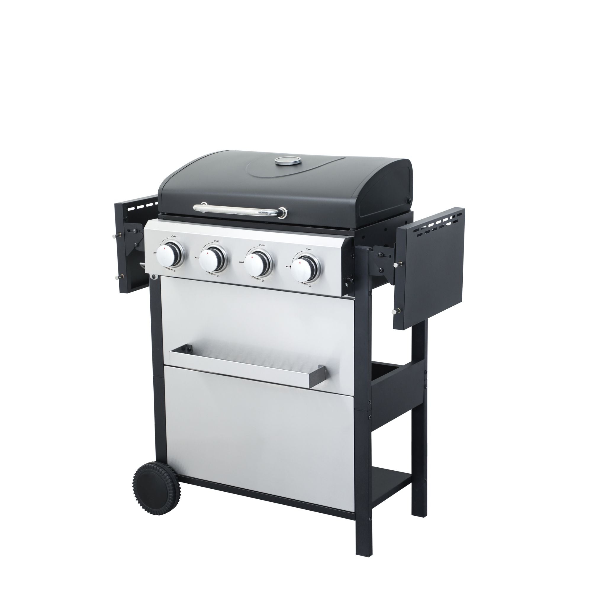 4-Burner Propane BBQ Grill – 34,200 BTU with Foldable Table & Hooks - Energize Trek