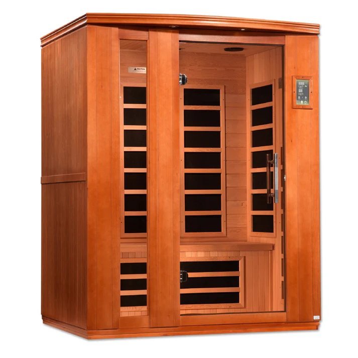 Dynamic Lugano "Elite" 3-Person Ultra Low EMF FAR Infrared Sauna – Canadian Hemlock - Energize Trek