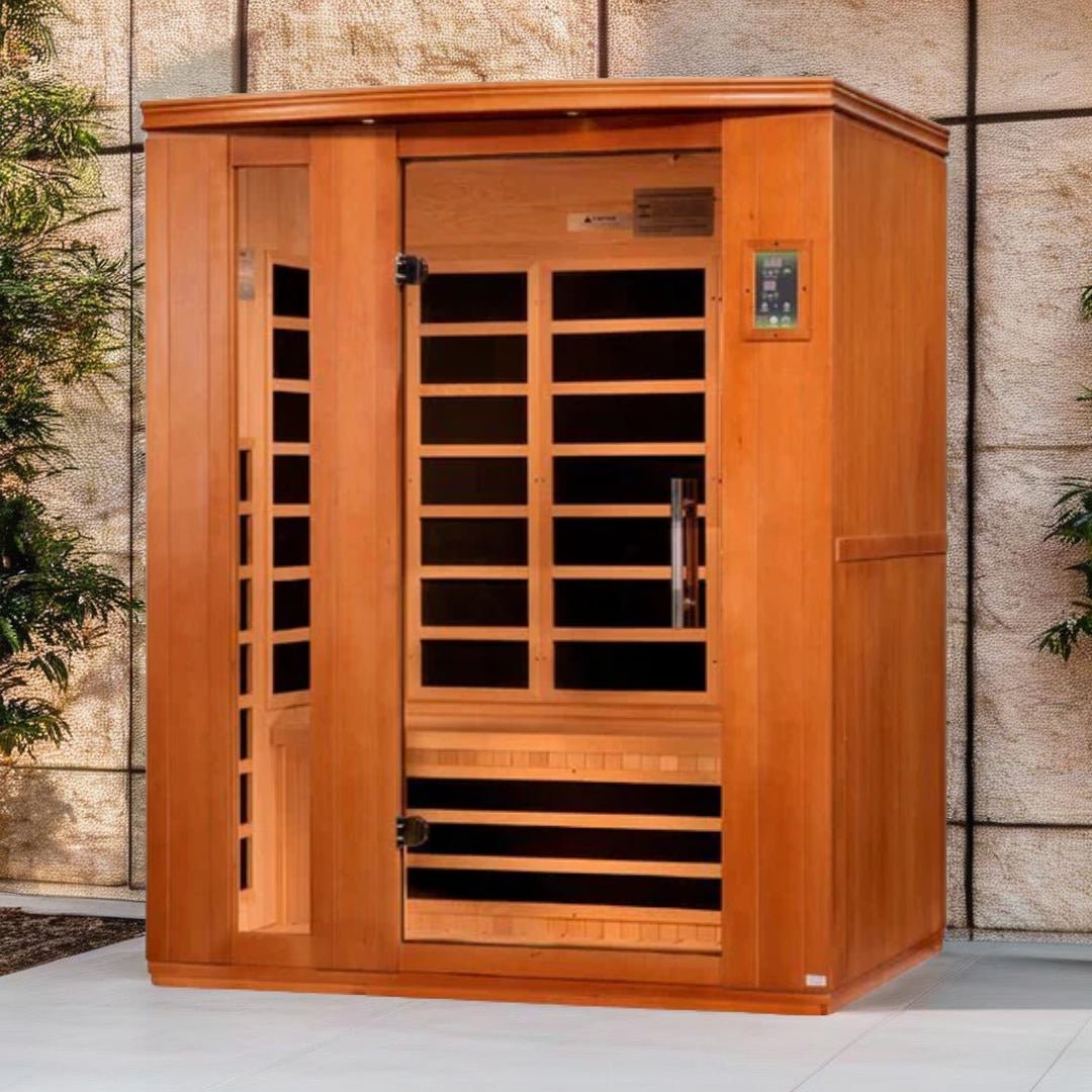 Dynamic Lugano "Elite" 3-Person Ultra Low EMF FAR Infrared Sauna – Canadian Hemlock - Energize Trek