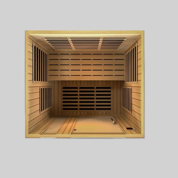 Dynamic Lugano "Elite" 3-Person Ultra Low EMF FAR Infrared Sauna – Canadian Hemlock - Energize Trek