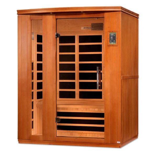 Dynamic Lugano "Elite" 3-Person Ultra Low EMF FAR Infrared Sauna – Canadian Hemlock - Energize Trek