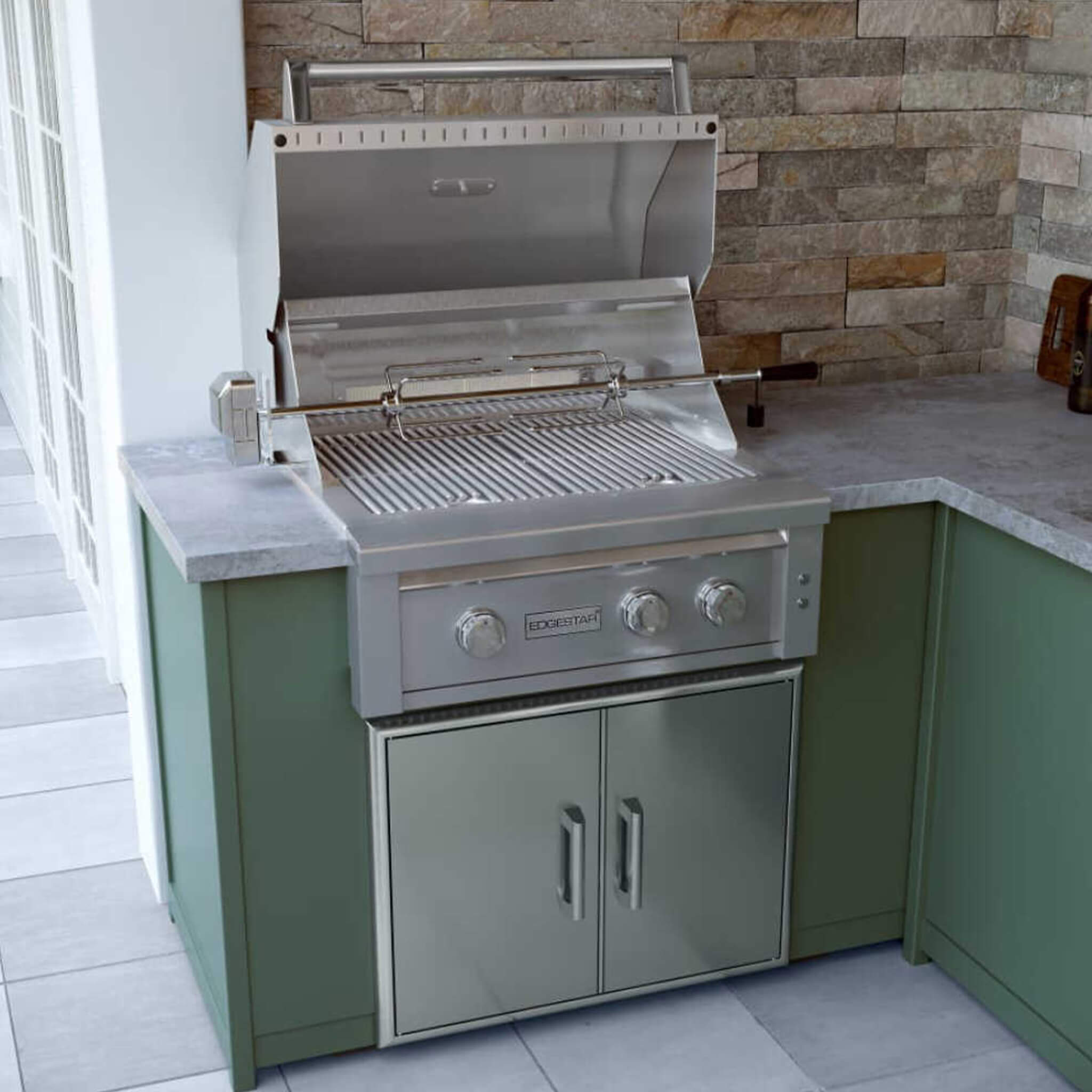 Edgestar 60K BTU 30" Natural Gas Built-In Grill With Lighted Grill Area And Double Access Doors (SAK82568) - Energize Trek