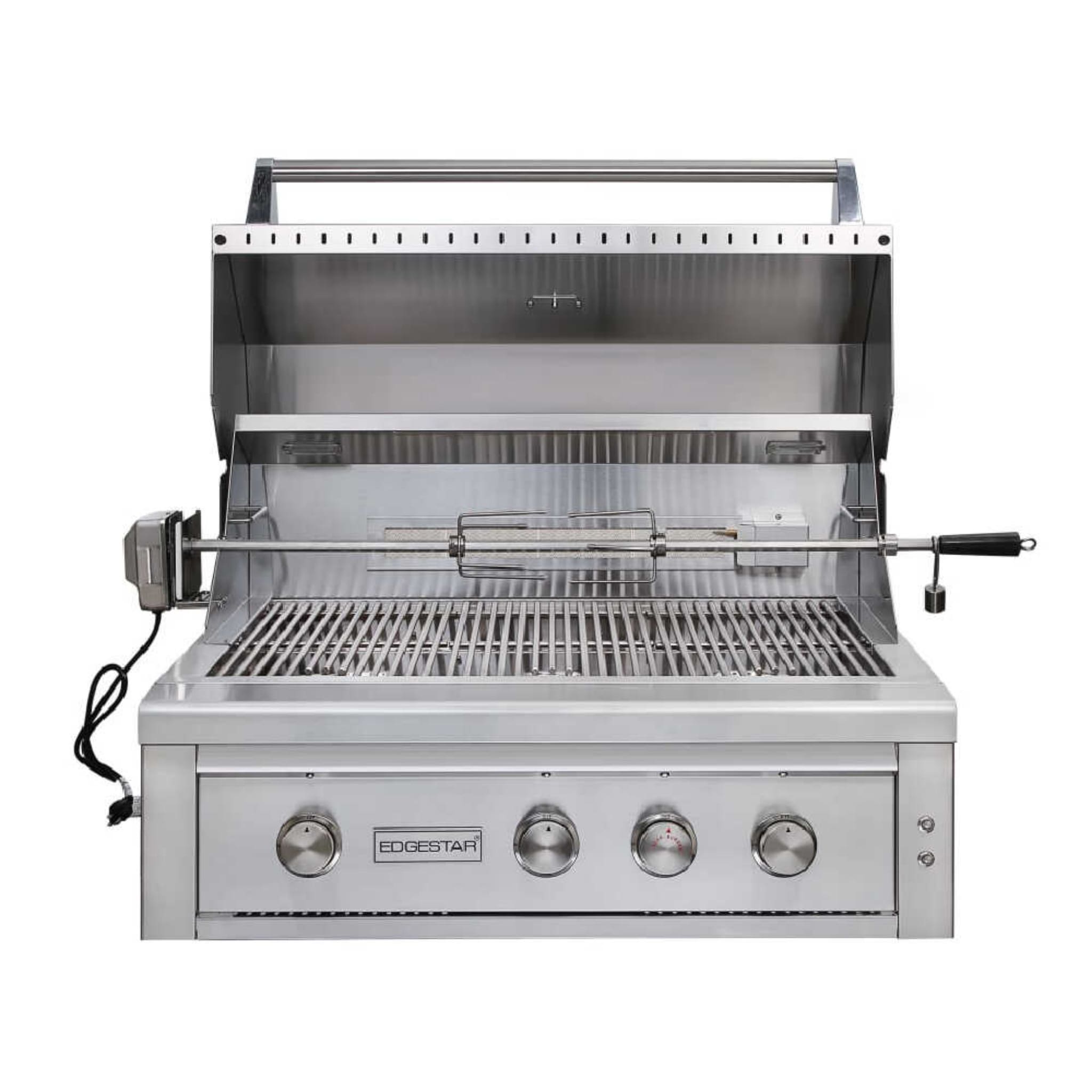 Edgestar 89K BTU 36" Natural Gas Freestanding Grill Cart With Lighting Knobs & Rotisserie (SAK12573) - Energize Trek