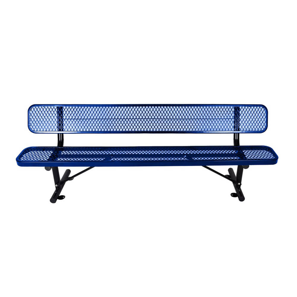 8FT Heavy Duty Steel Bench With Backrest And Thermoplastic Coating (SAK23567) - Energize Trek