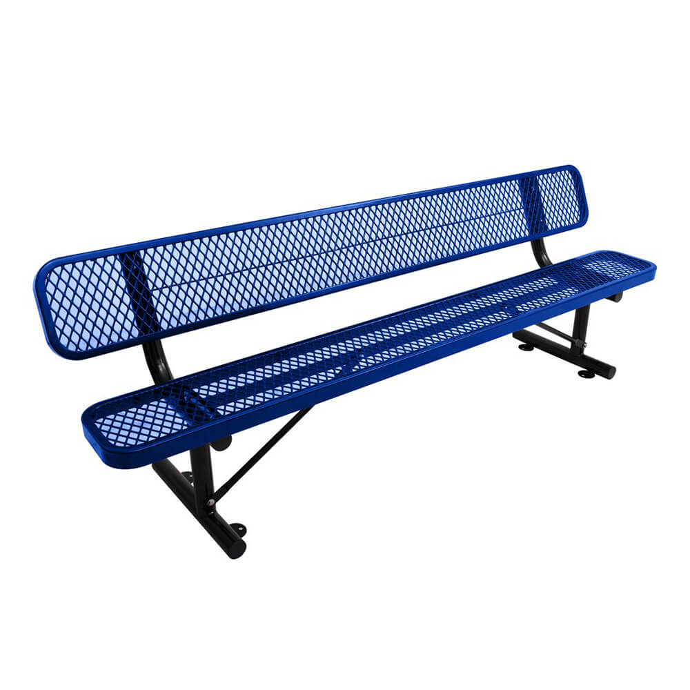 8FT Heavy Duty Steel Bench With Backrest And Thermoplastic Coating (SAK23567) - Energize Trek
