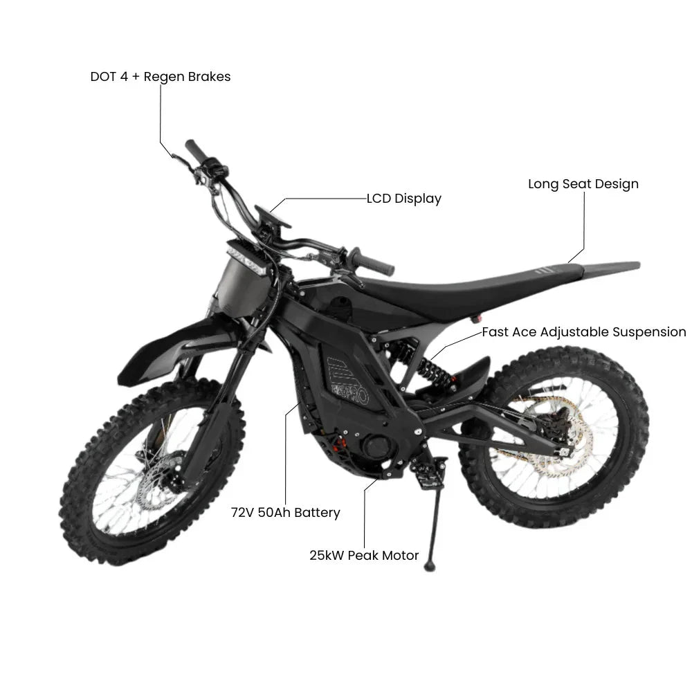 Eride Pro SR 25KW 72V 50AH Electric Dirt Bike - Energize Trek
