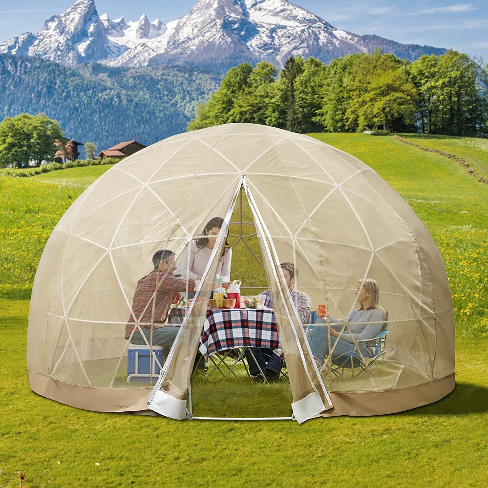 Extra Large 10 Person Outdoor Igloo Garden Greenhouse Dome Tent, 12FT (94316275) - Energize Trek