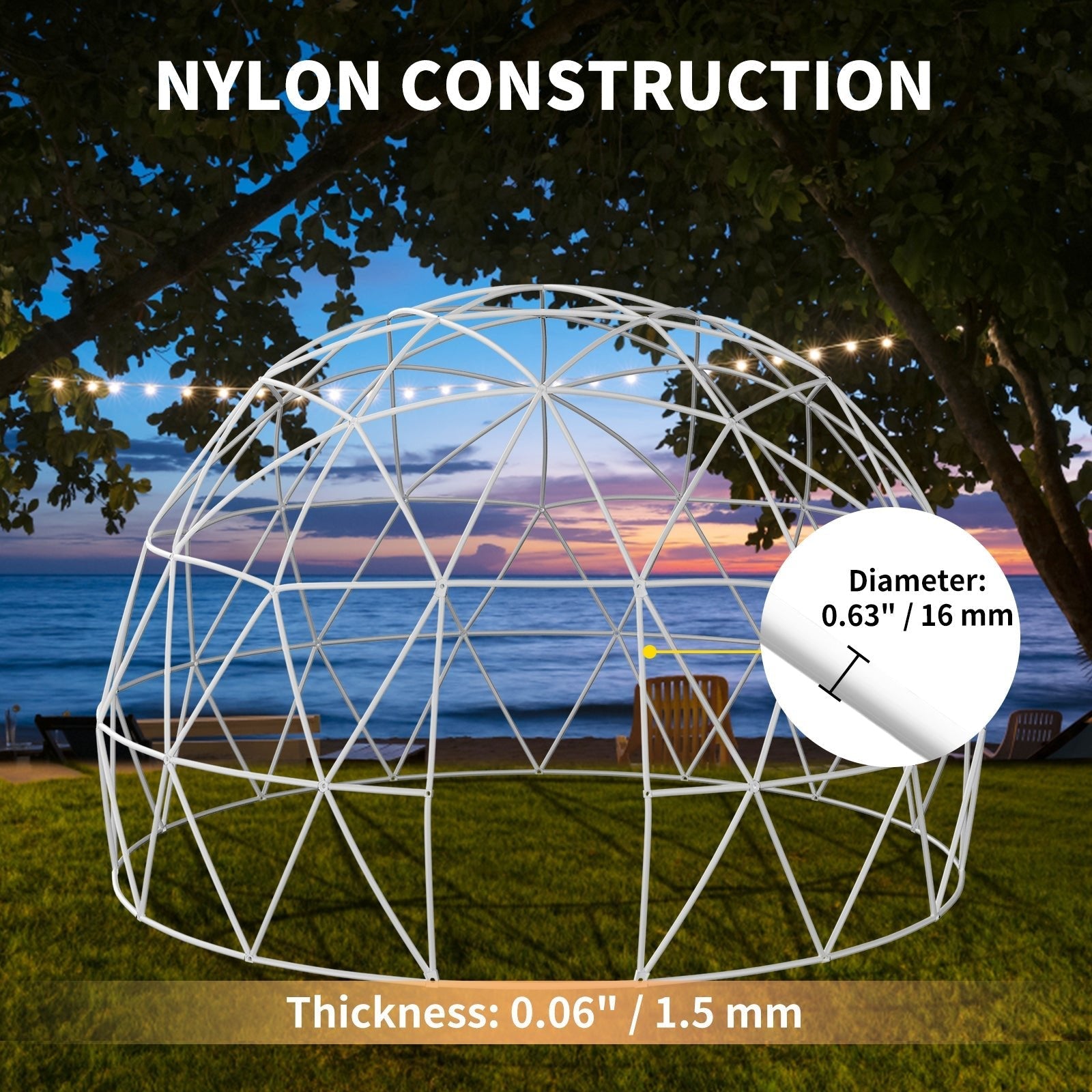 Extra Large 10 Person Outdoor Igloo Garden Greenhouse Dome Tent, 12FT (94316275) - Energize Trek