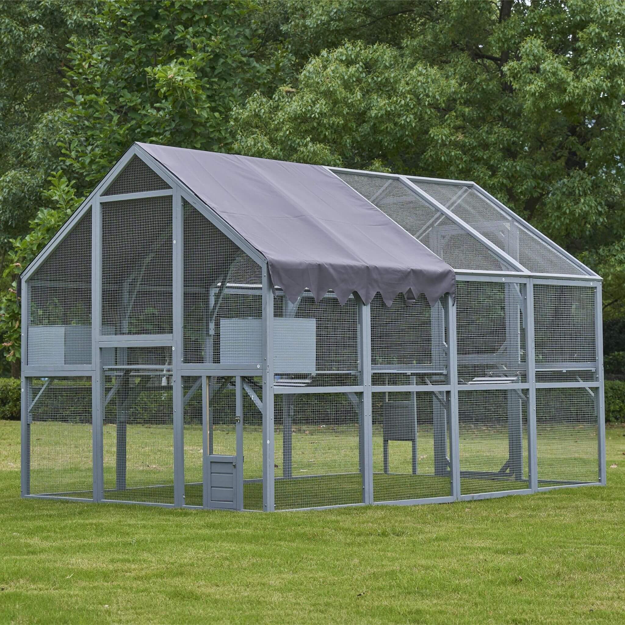 Extra Large Outdoor Cat Kitten Playpen House With Platforms, And Waterproof Cover (SAK55092) - Energize Trek