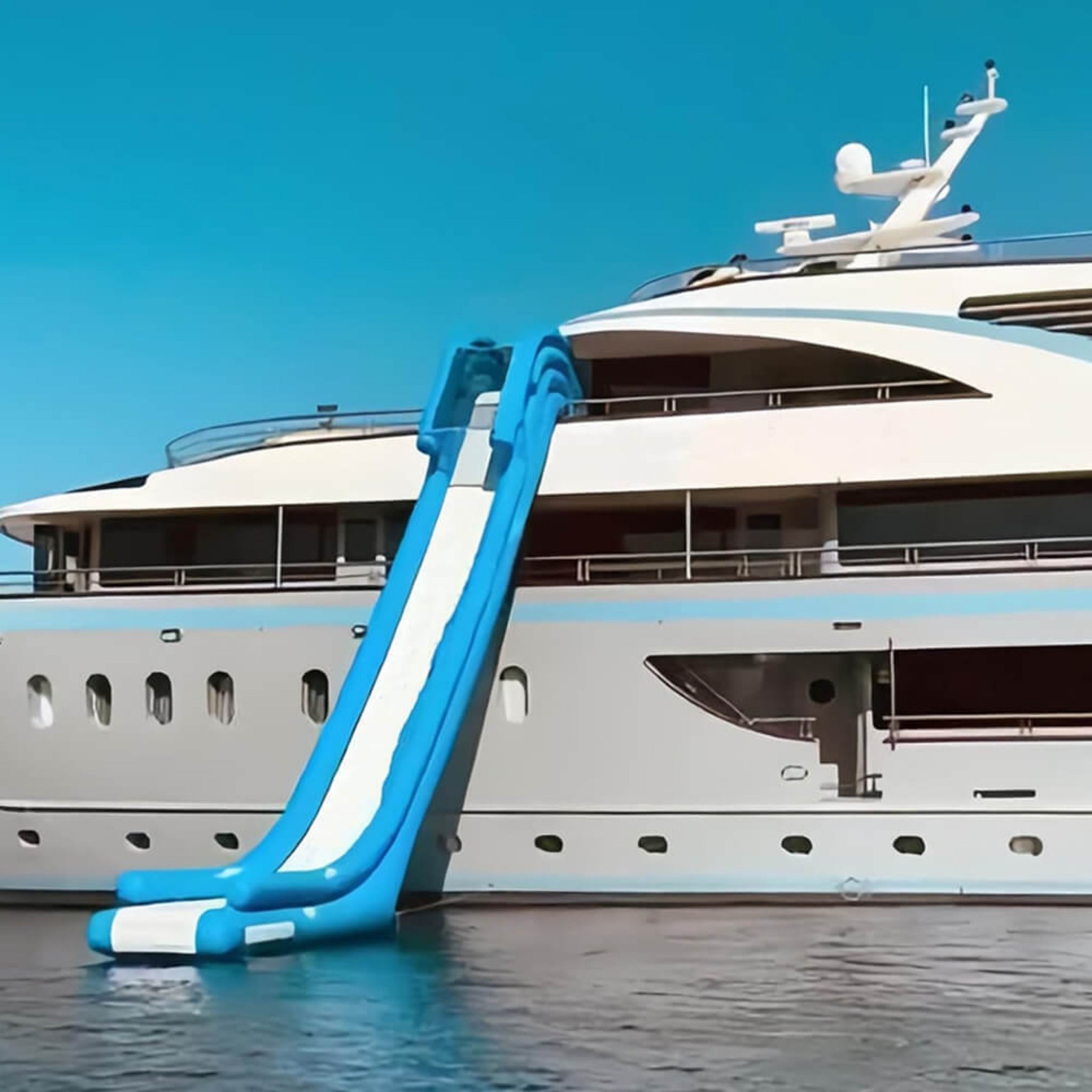 Extra Large Inflatable Private Dock Swimming Pool Yacht Water Slide With Safety Net And Electric Air Pump (SAK14286) - Energize Trek