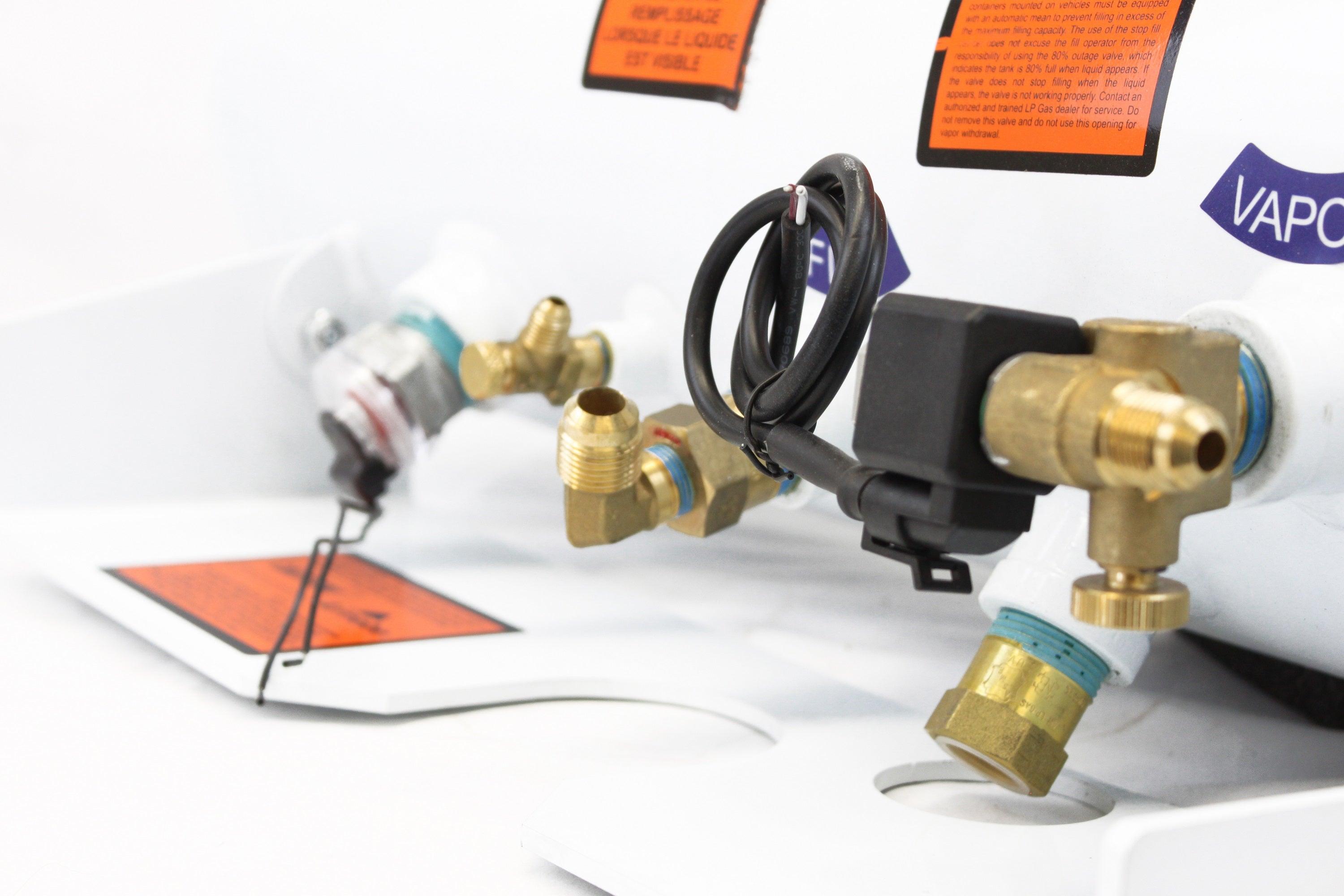 Flame King 5.9 Gallon ASME RV Trailer Propane Tank with Remote Valves & Solenoid - Energize Trek