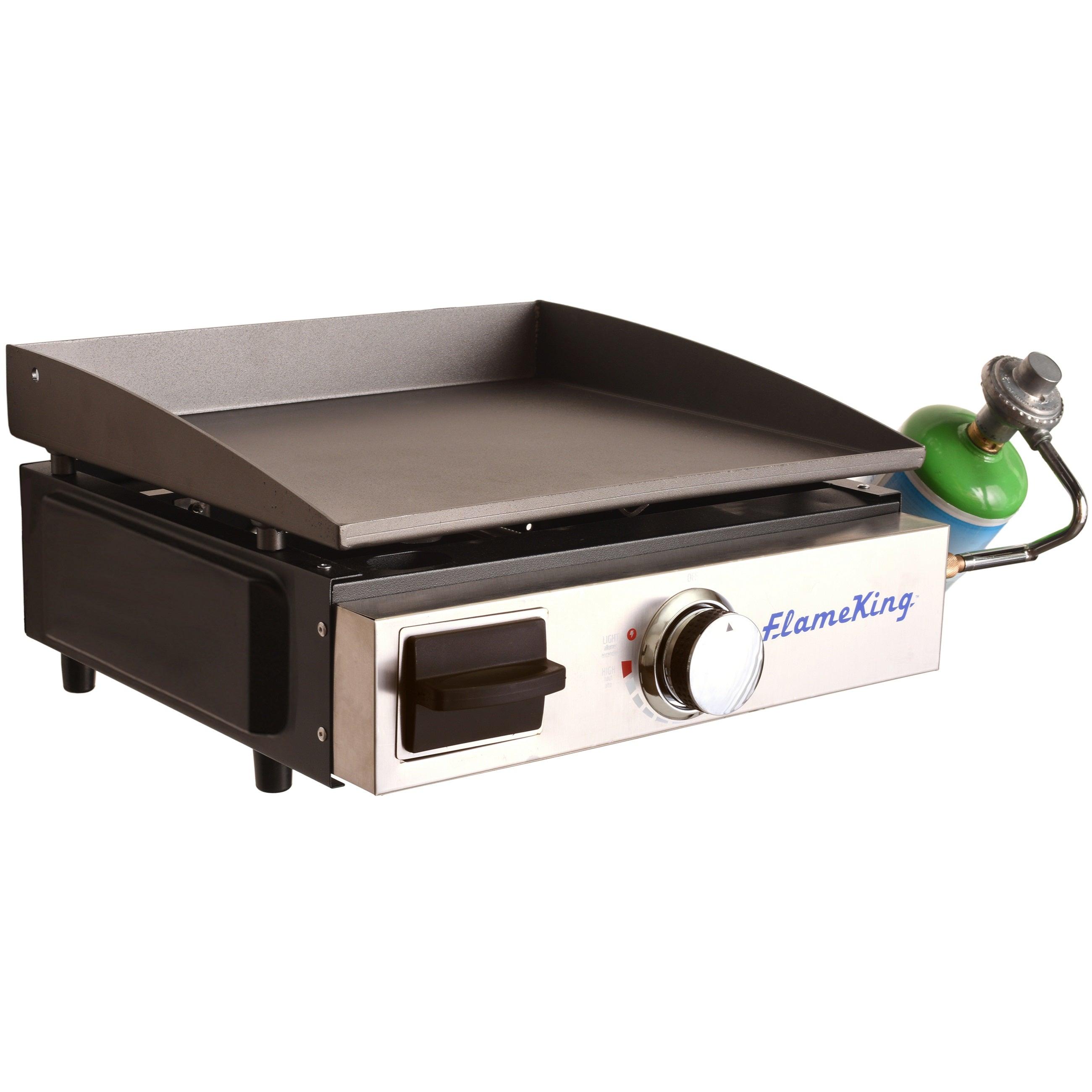 Flame King Flat Top Portable Propane Cast Iron Grill Griddle - Energize Trek