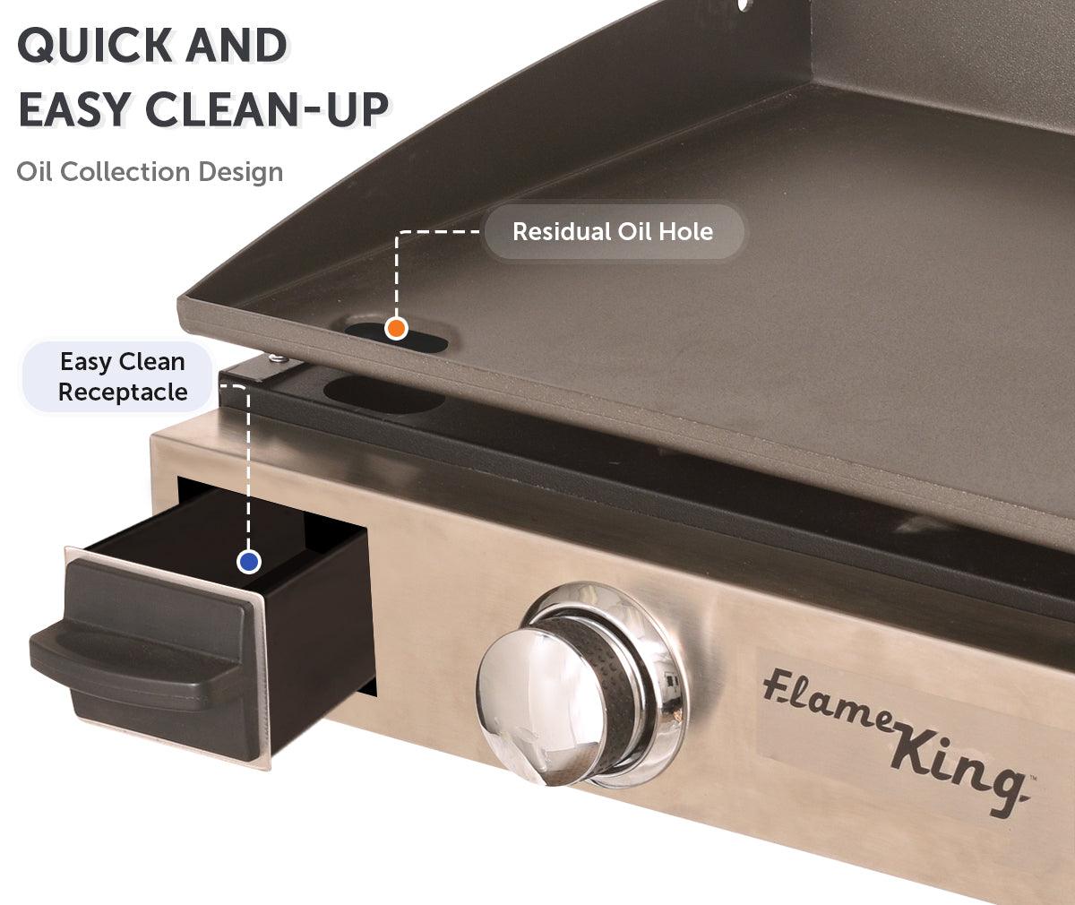Flame King Flat Top Portable Propane Cast Iron Grill Griddle - Energize Trek