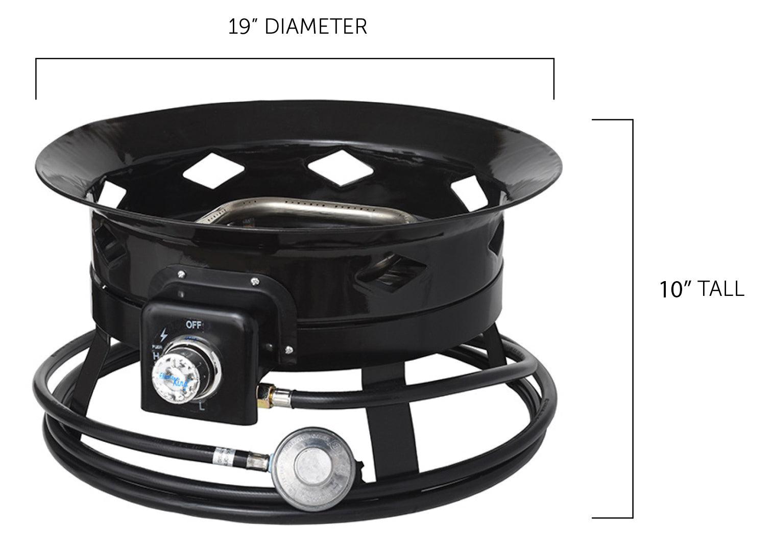 Flame King Outdoor Portable Propane Gas 19″ Fire Pit Bowl with Self Igniter Cover Carry Straps - Energize Trek