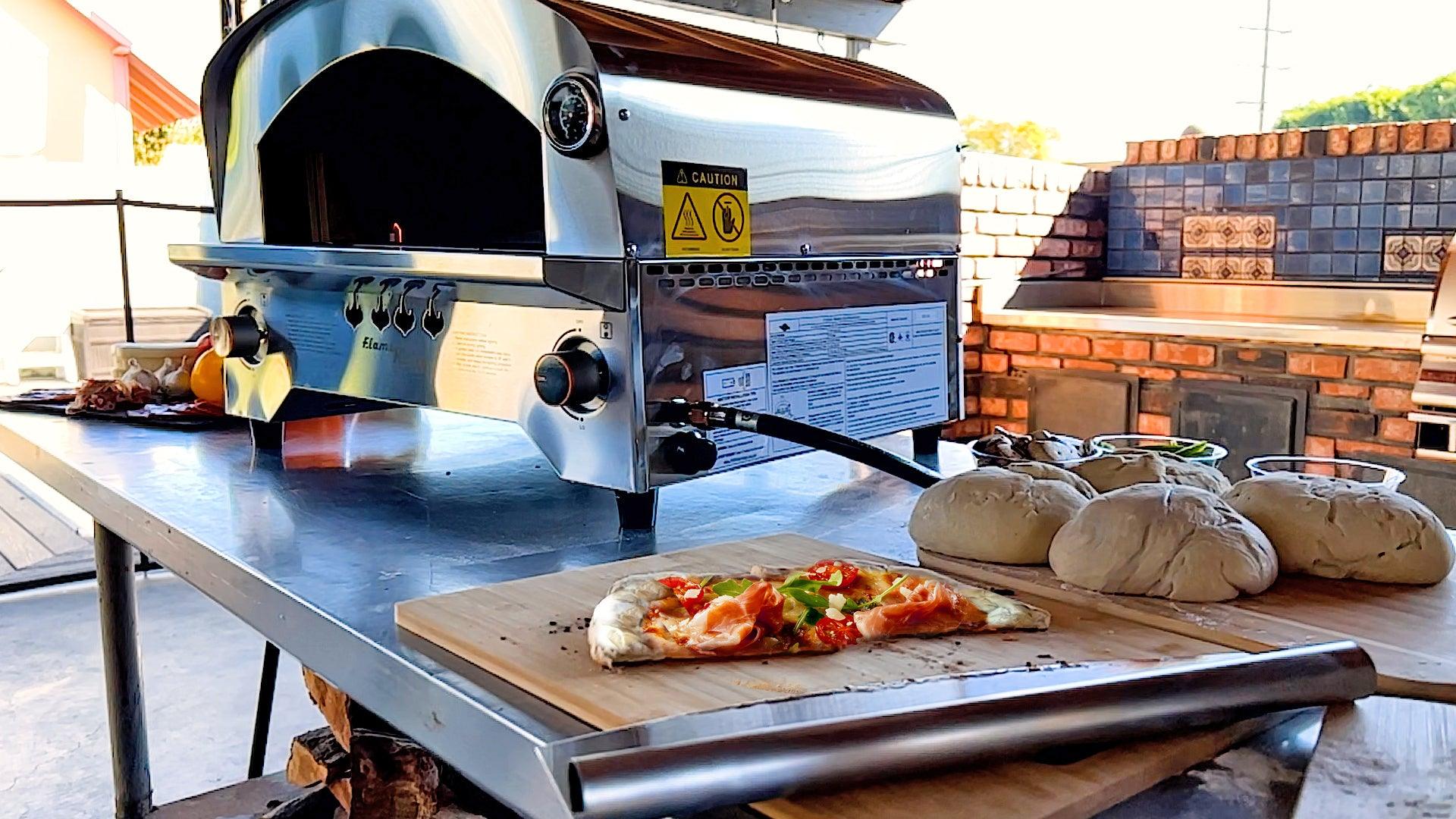 Flame King Outdoor Portable Stainless Steel Propane Pizza Oven Gas With Stone - Energize Trek
