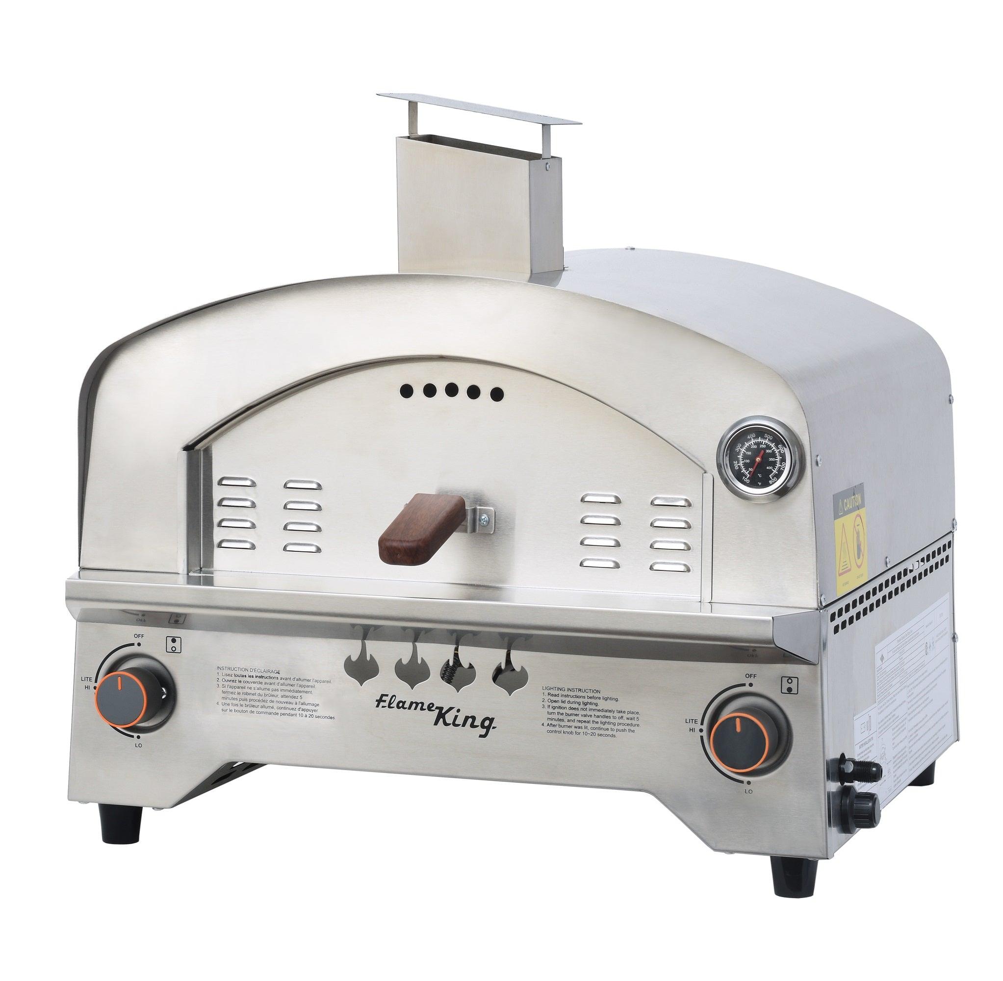 Flame King Outdoor Portable Stainless Steel Propane Pizza Oven Gas With Stone - Energize Trek