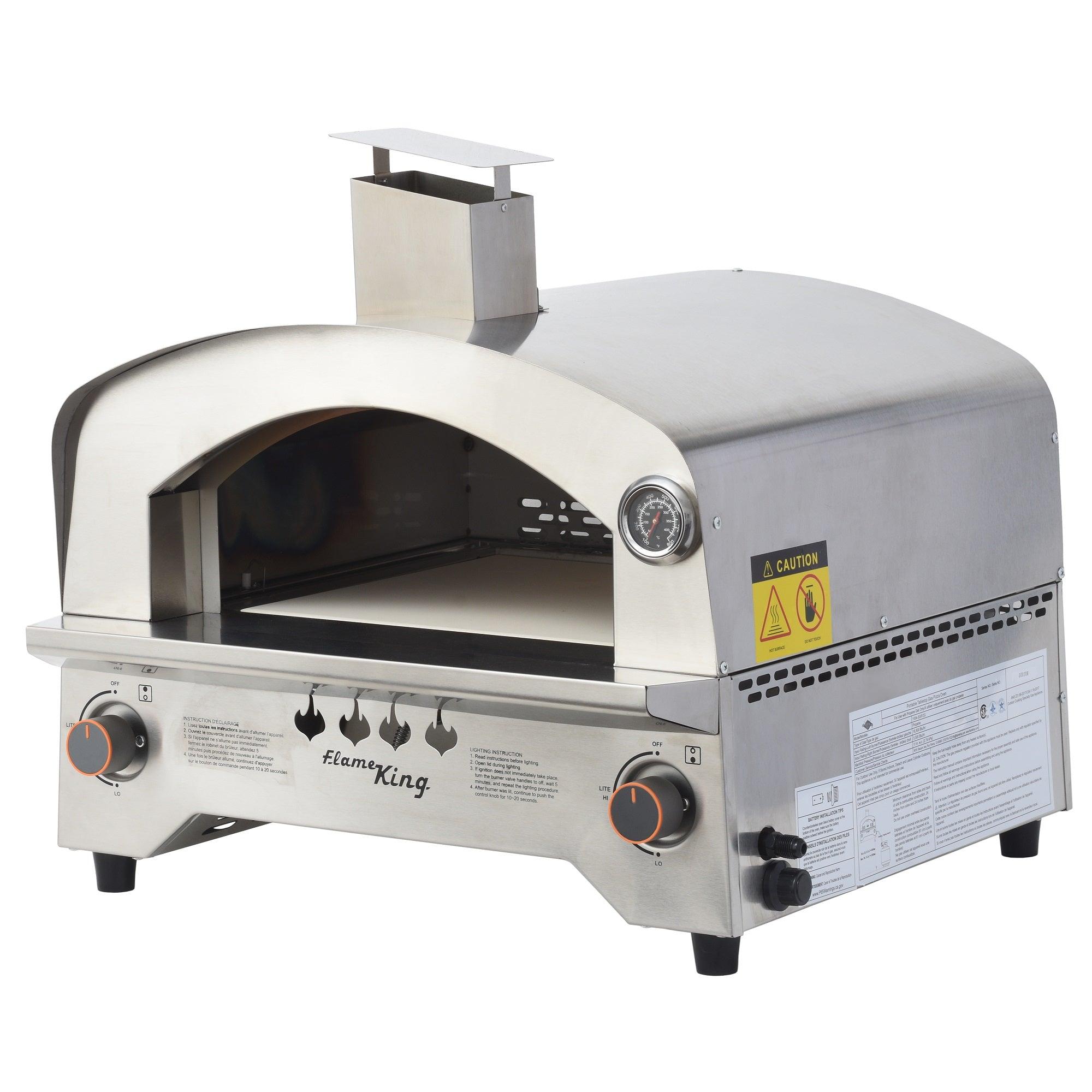 Flame King Outdoor Portable Stainless Steel Propane Pizza Oven Gas With Stone - Energize Trek