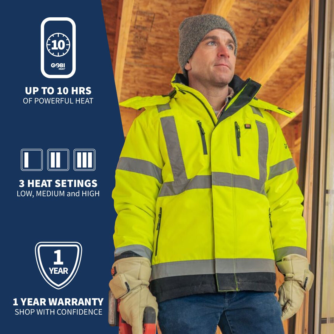 Flash Heated High-Vis Jacket - Energize Trek
