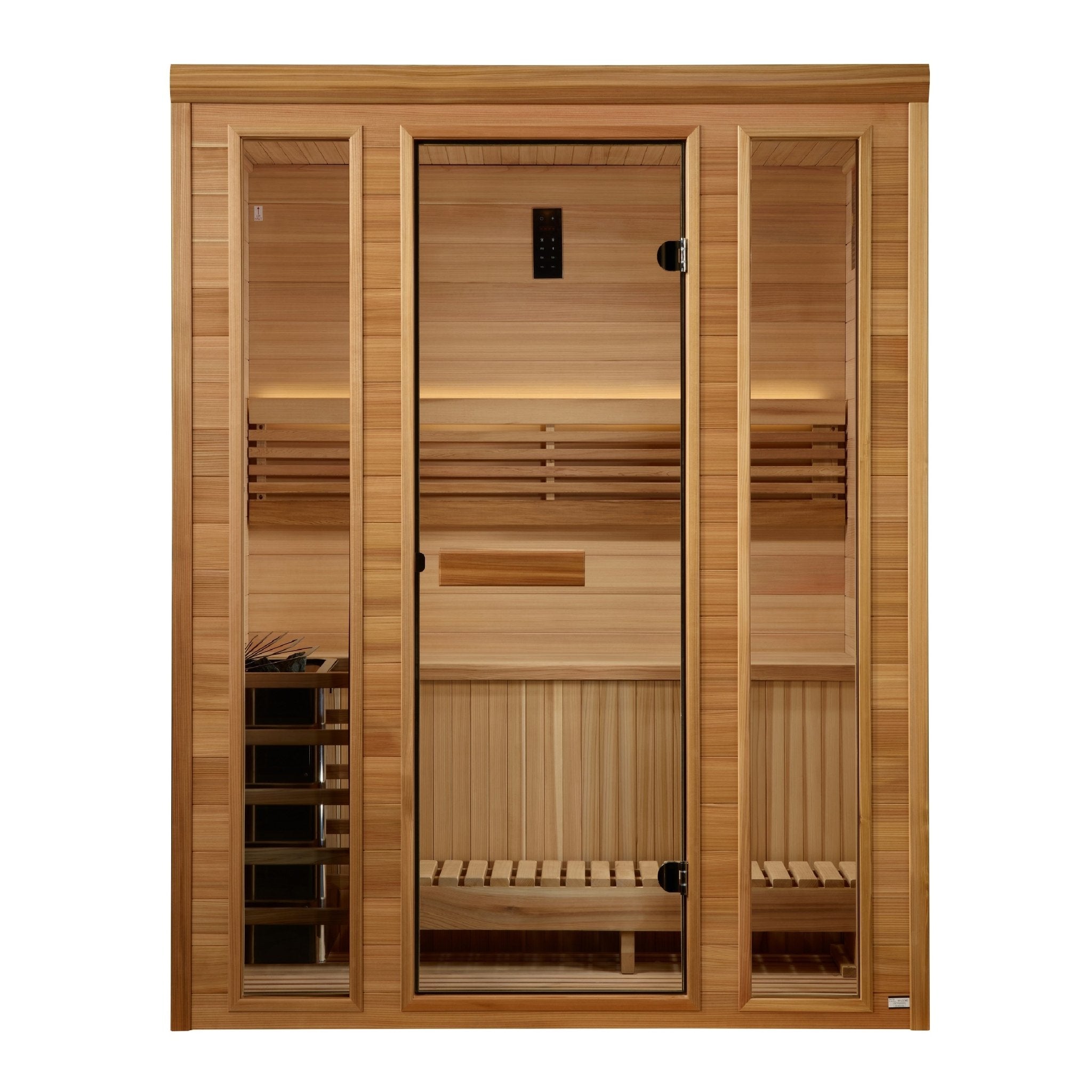 Golden Designs 2025 "Andermatt Edition" 2-3 Person Traditional Steam Sauna – Pacific Premium Clear Cedar - Energize Trek