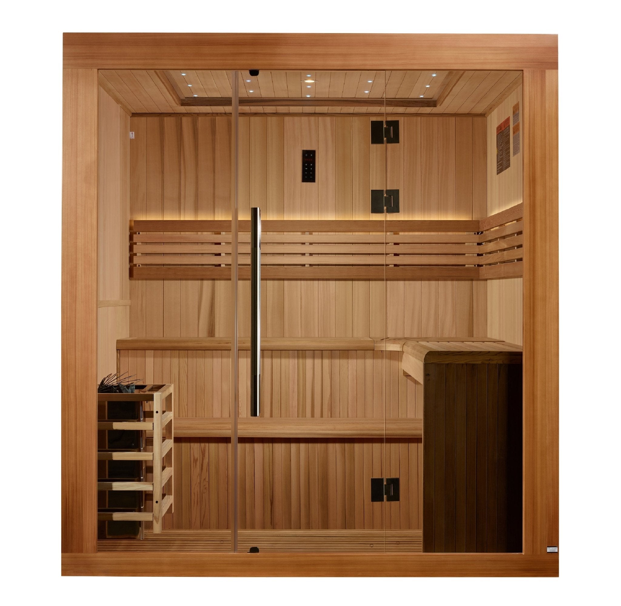 Golden Designs 2025 "Osla Edition" 6-Person Traditional Sauna – Canadian Red Cedar & Pacific Premium Clear Cedar - Energize Trek