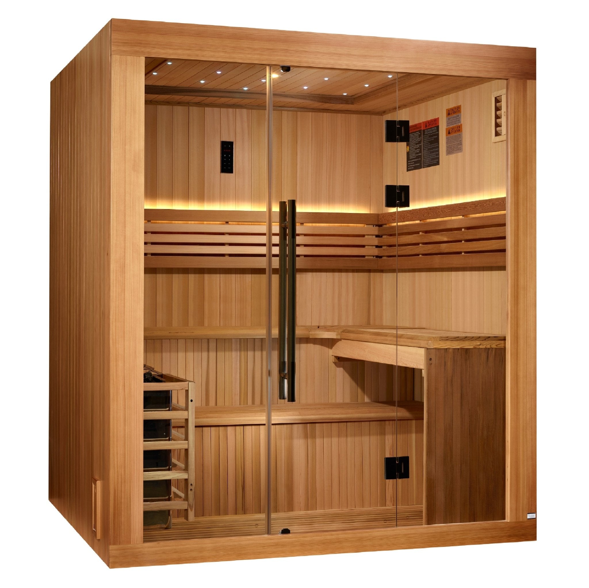 Golden Designs 2025 "Osla Edition" 6-Person Traditional Sauna – Canadian Red Cedar & Pacific Premium Clear Cedar - Energize Trek