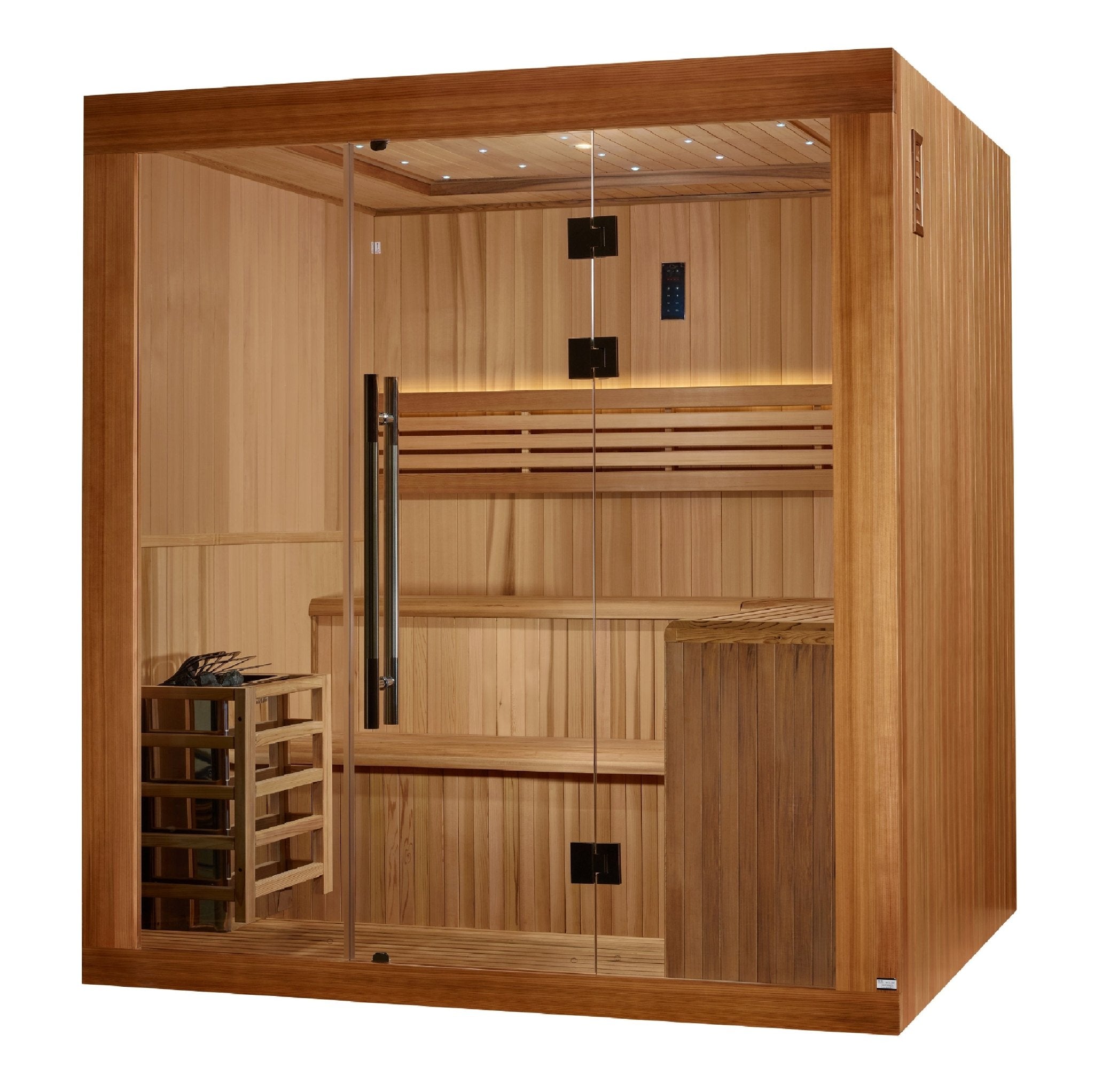 Golden Designs 2025 "Osla Edition" 6-Person Traditional Sauna – Canadian Red Cedar & Pacific Premium Clear Cedar - Energize Trek