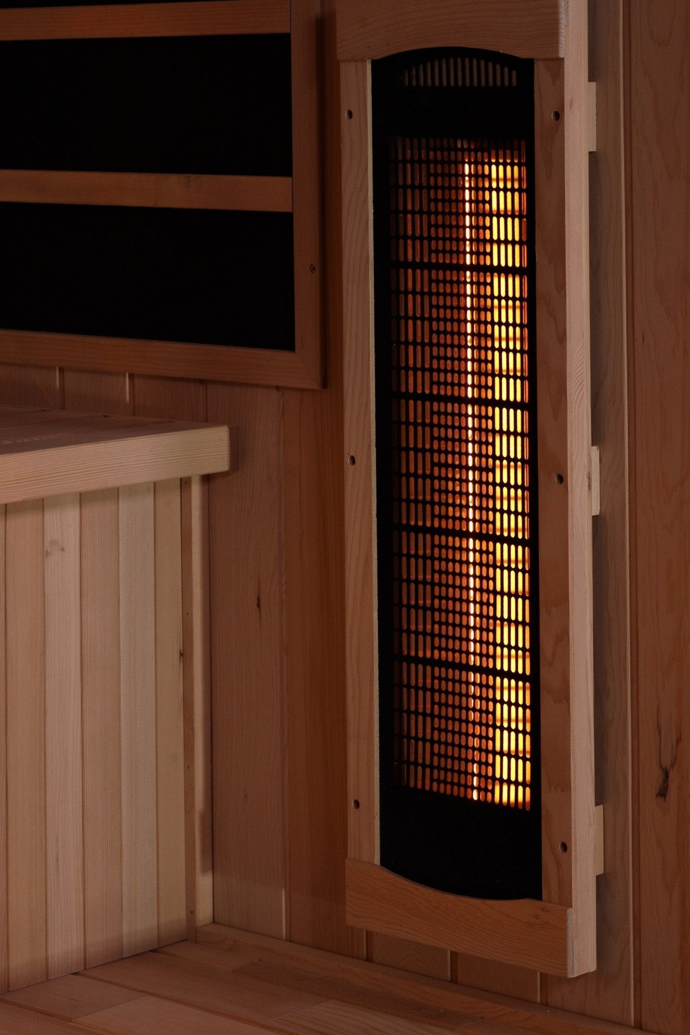 Golden Designs 4-Person Full Spectrum Near Zero EMF FAR Infrared Sauna with Himalayan Salt – Canadian Hemlock - Energize Trek