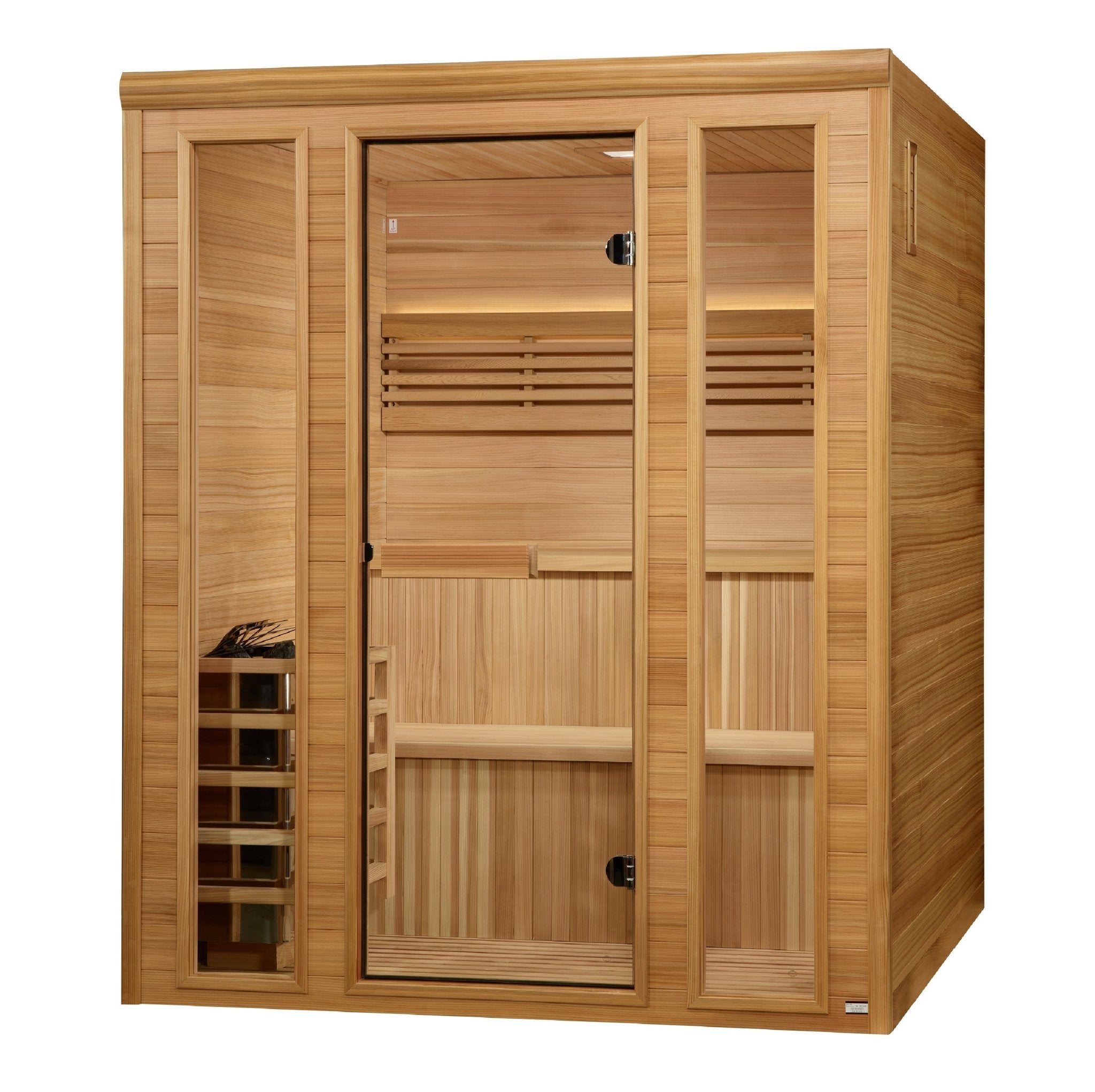 Golden Designs Engelberg Edition 6-Person Traditional Steam Sauna - Premium Clear Cedar - Energize Trek