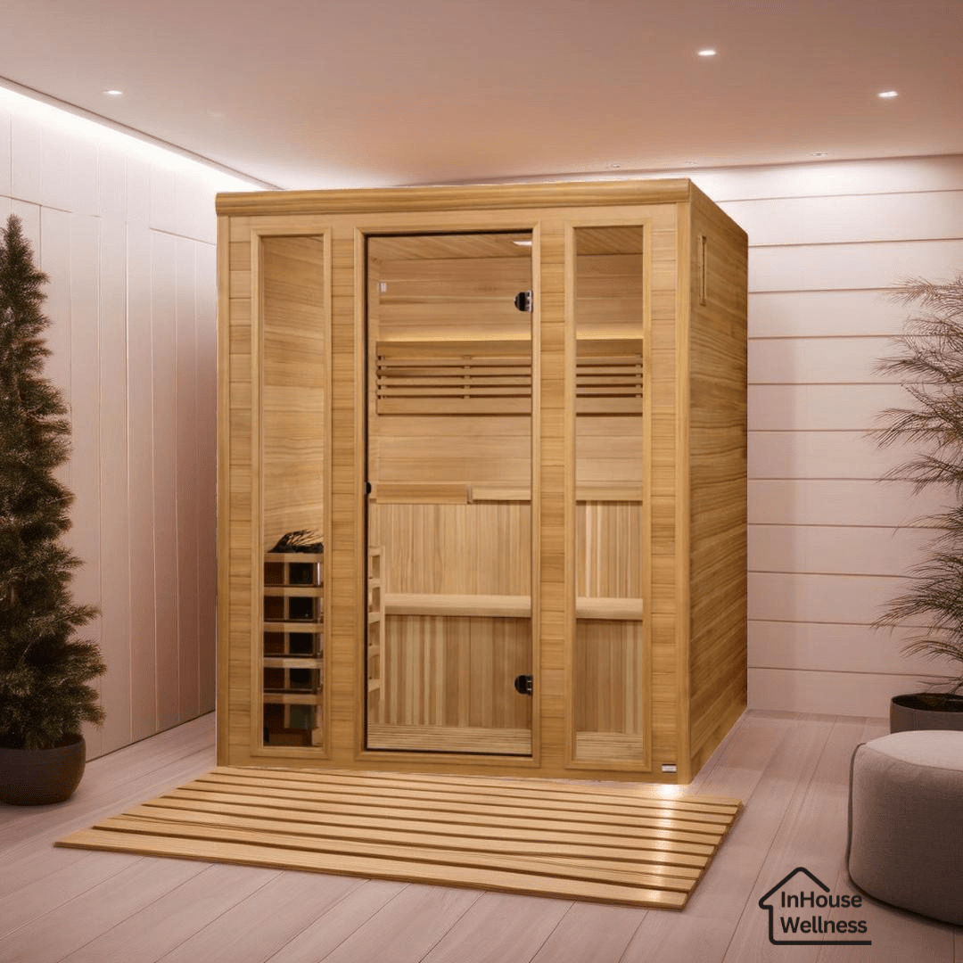 Golden Designs Engelberg Edition 6-Person Traditional Steam Sauna - Premium Clear Cedar - Energize Trek