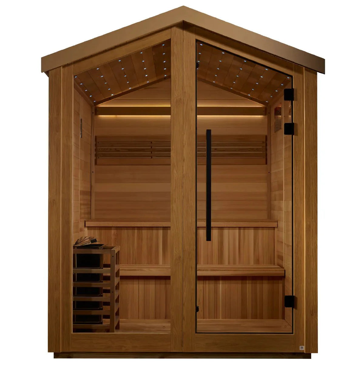 Golden Designs Kaarina 6-Person Outdoor Traditional Sauna - Canadian Red Cedar Interior - Energize Trek