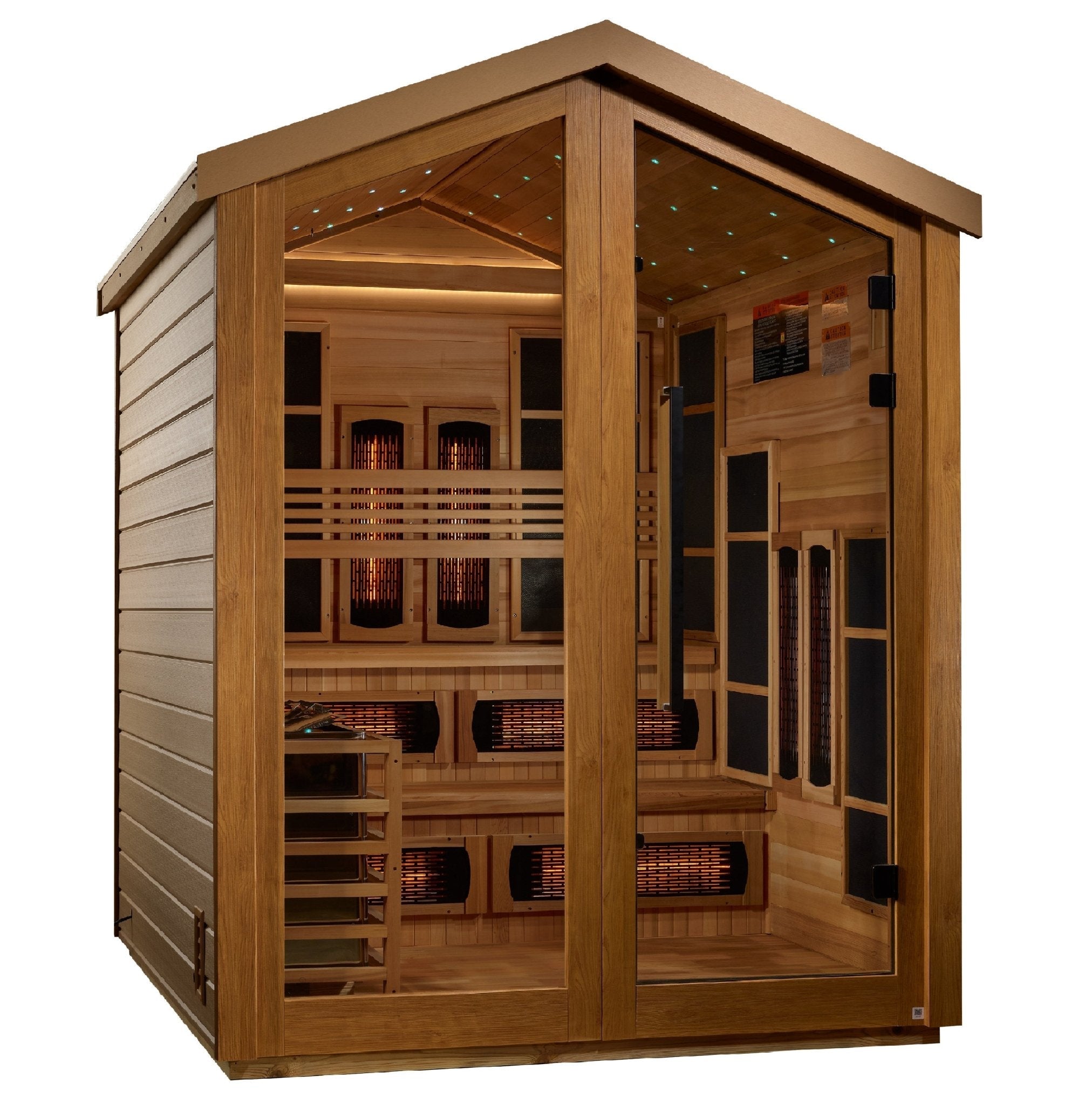 Golden Designs Loviisa 3 Person Hybrid Outdoor Sauna – Canadian Red Cedar Interior - Energize Trek
