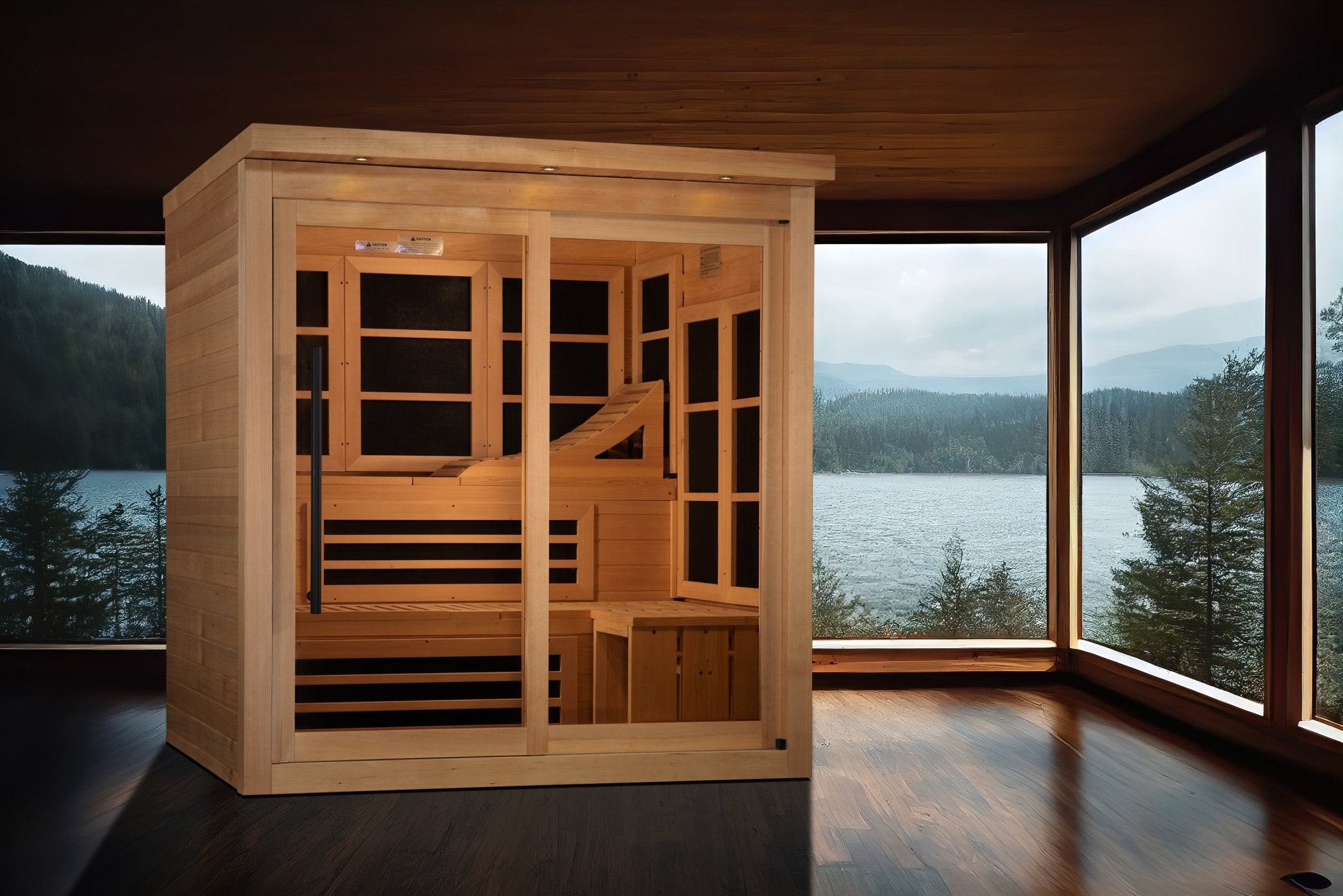 Golden Designs Monaco Limited Edition GDI-6996-02 Near Zero EMF 6-Person FAR Infrared Sauna - Energize Trek