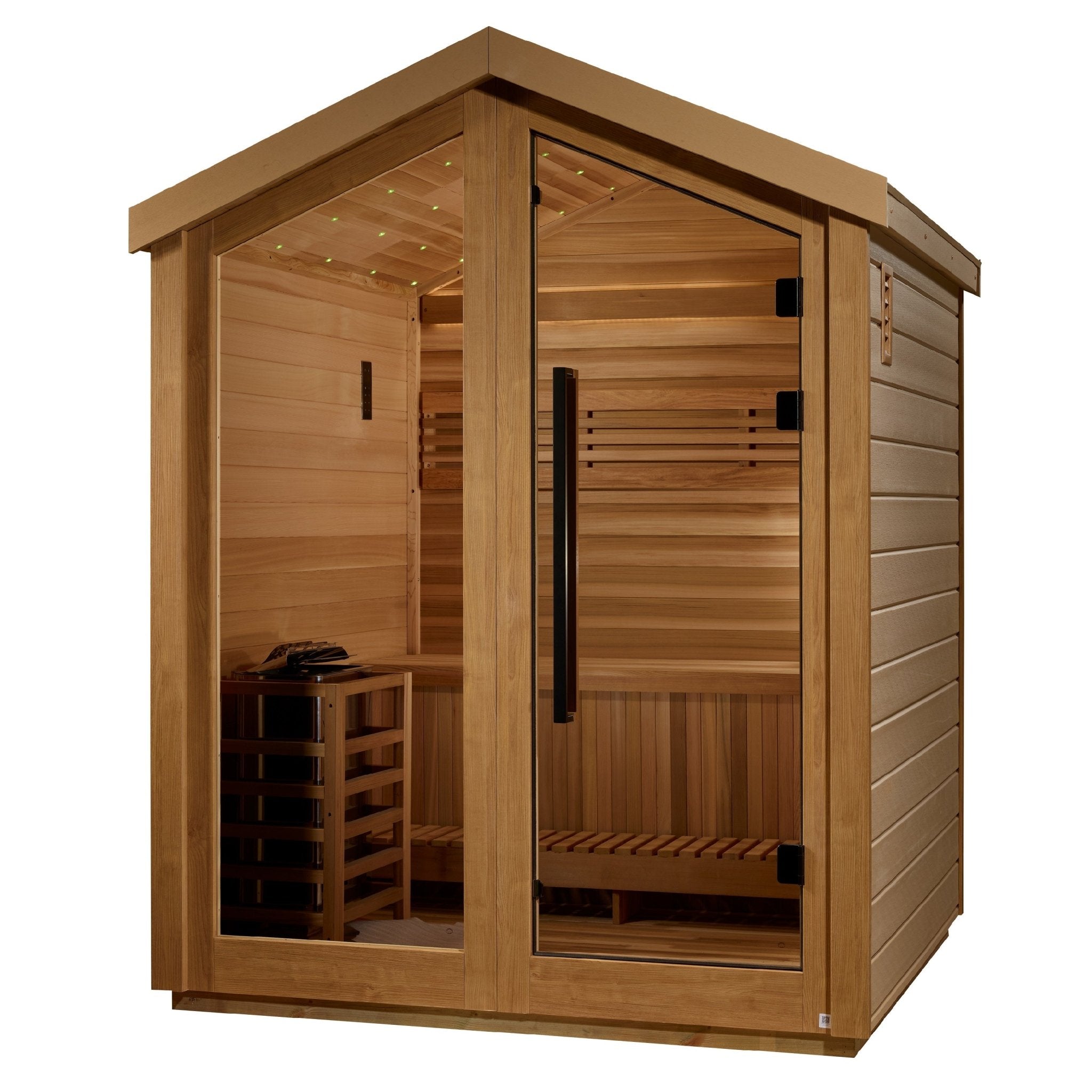 Golden Designs Savonlinna 3-Person Outdoor Traditional Sauna - Canadian Red Cedar Interior - Energize Trek