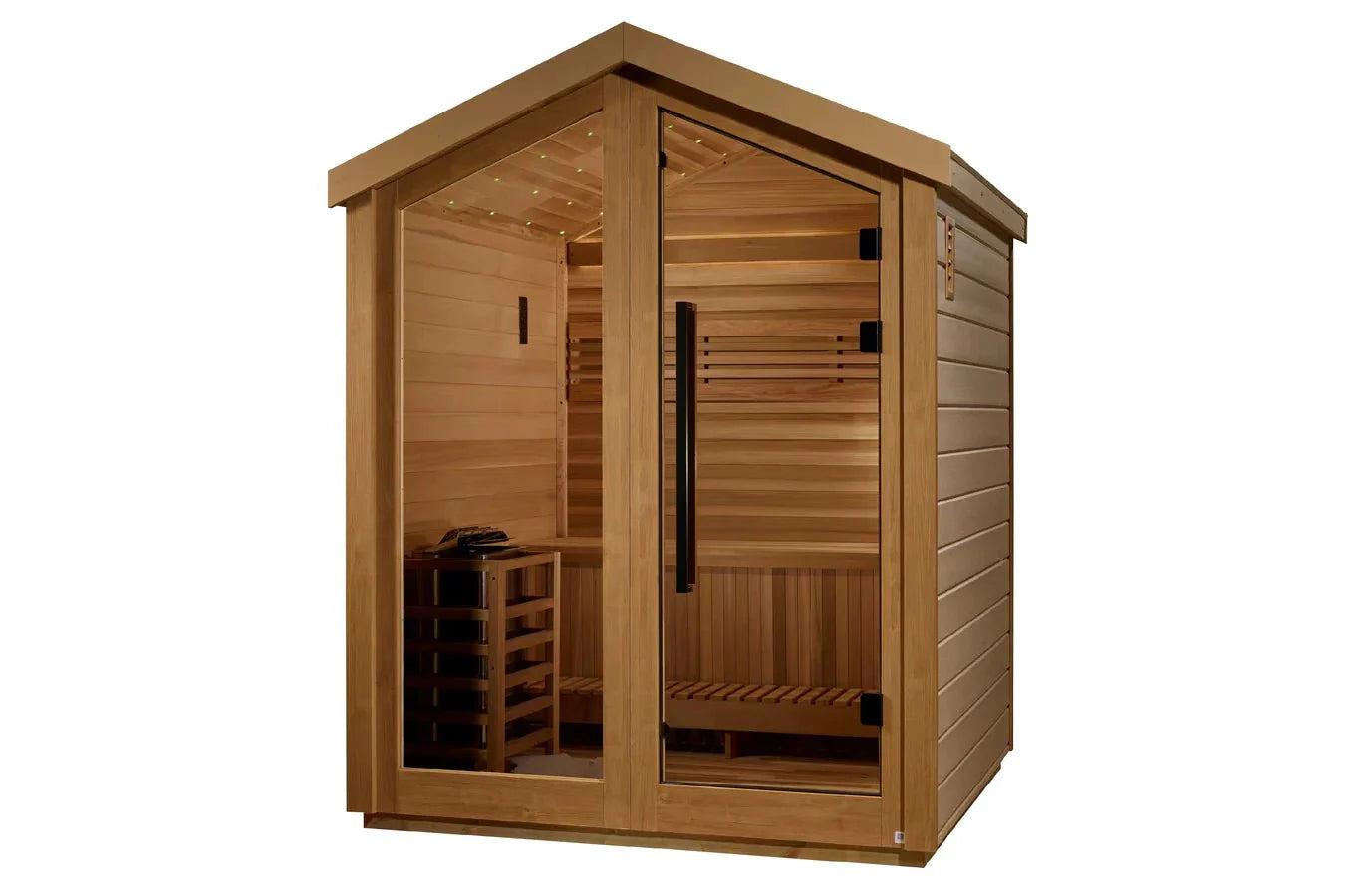Golden Designs Savonlinna 3-Person Outdoor Traditional Sauna - Canadian Red Cedar Interior - Energize Trek