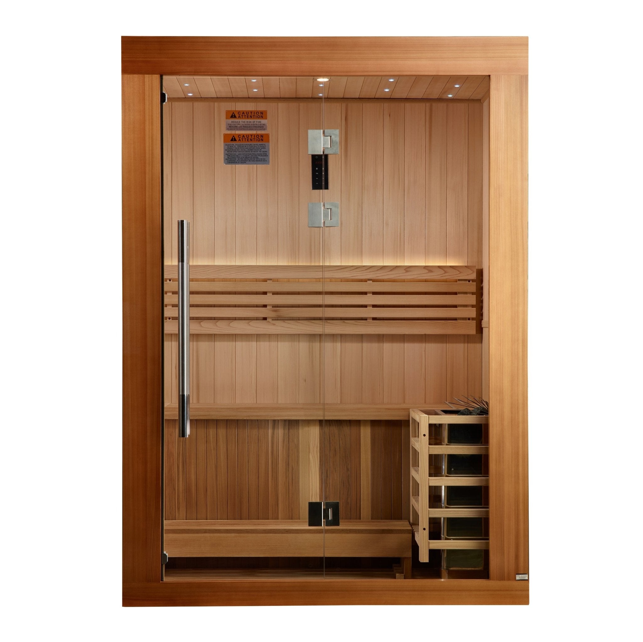 Golden Designs "Sundsvall Edition" 2 Person Traditional Sauna - Canadian Red Cedar Interior and Pacific Premium Clear Cedar Exterior - Energize Trek