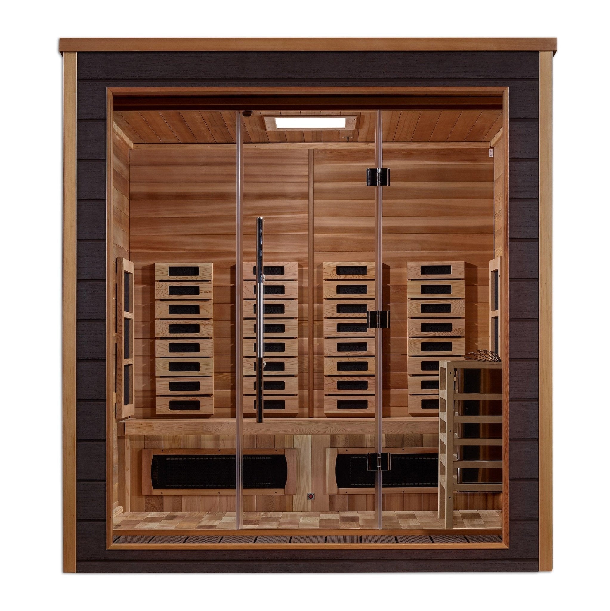 Golden Designs Visby 3 Person Outdoor-Indoor PureTech™ Hybrid Full Spectrum Sauna - Energize Trek