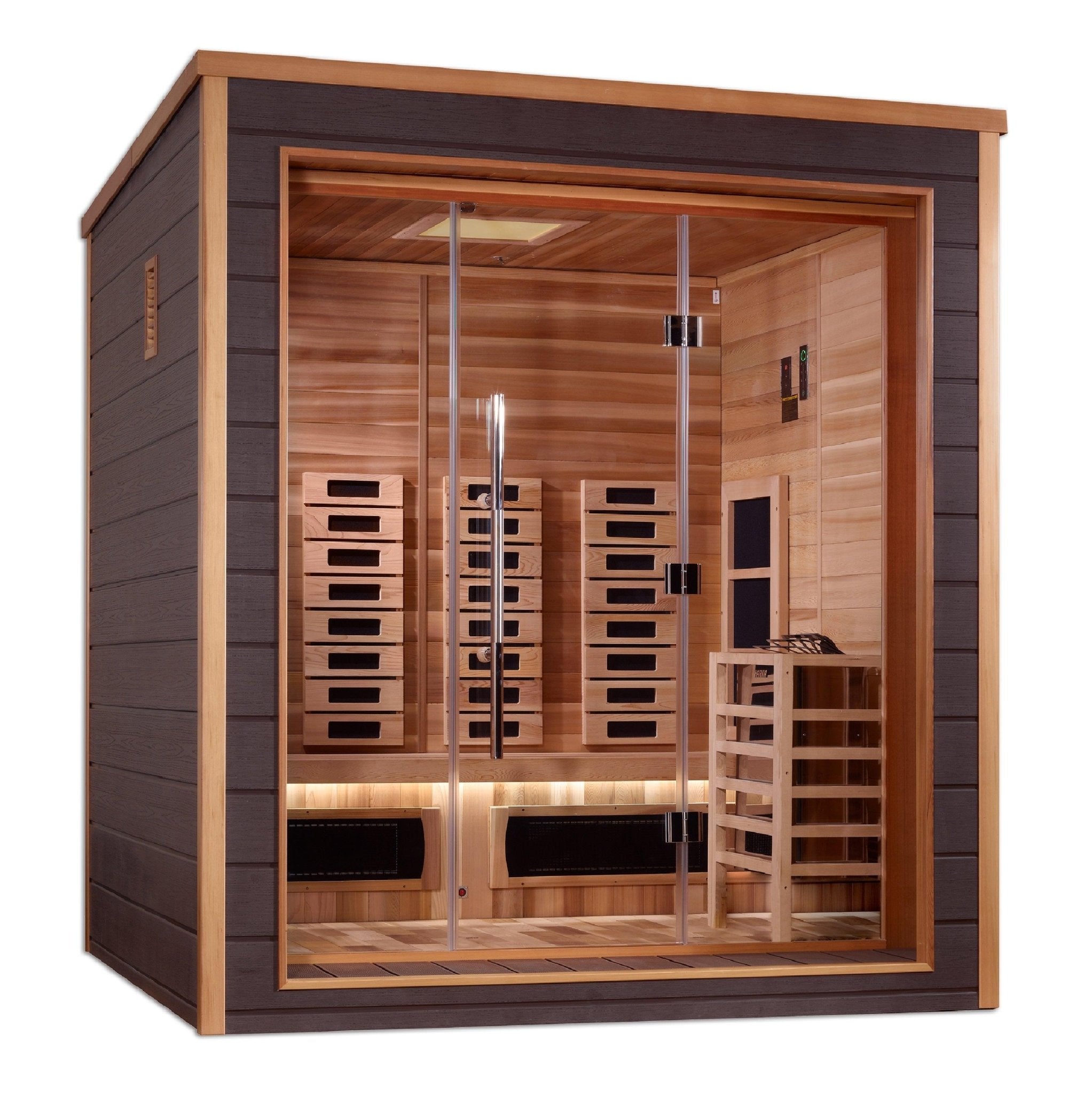 Golden Designs Visby 3 Person Outdoor-Indoor PureTech™ Hybrid Full Spectrum Sauna - Energize Trek