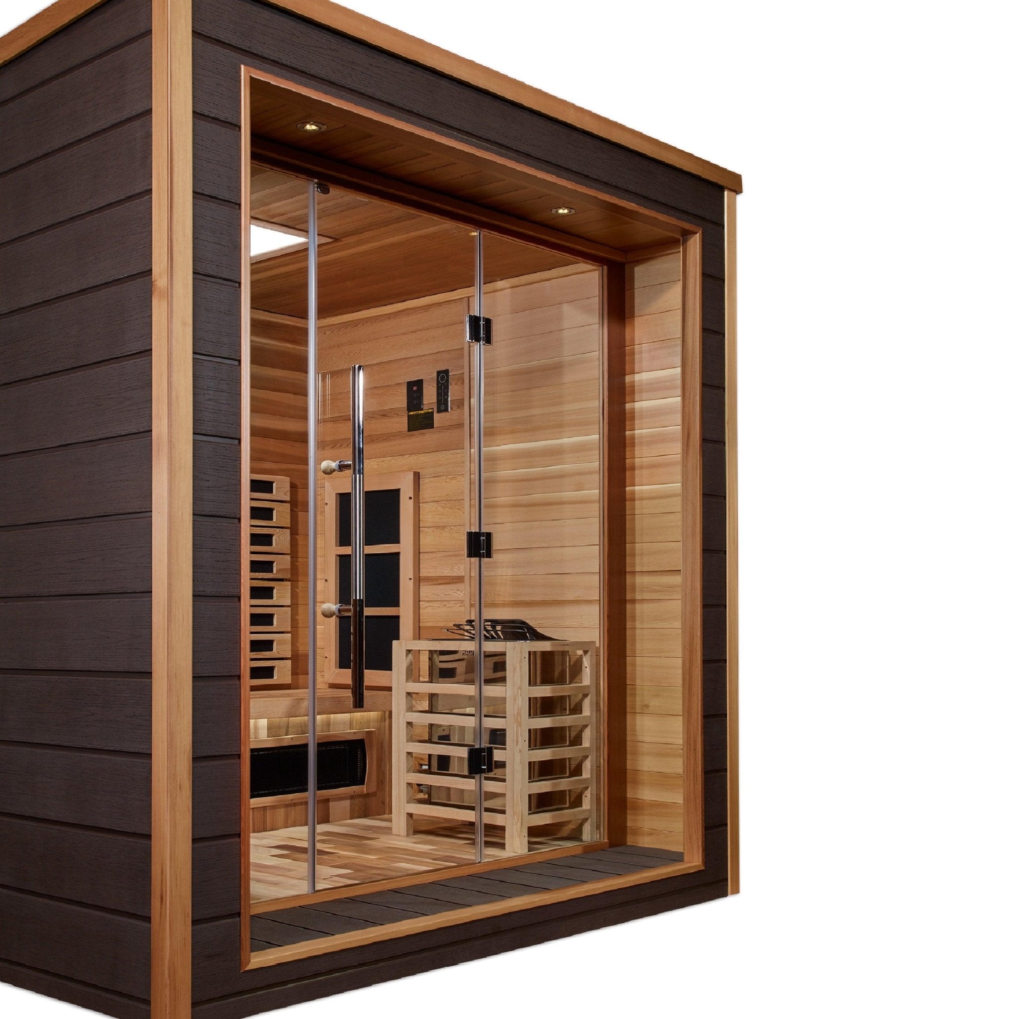 Golden Designs Visby 3 Person Outdoor-Indoor PureTech™ Hybrid Full Spectrum Sauna - Energize Trek