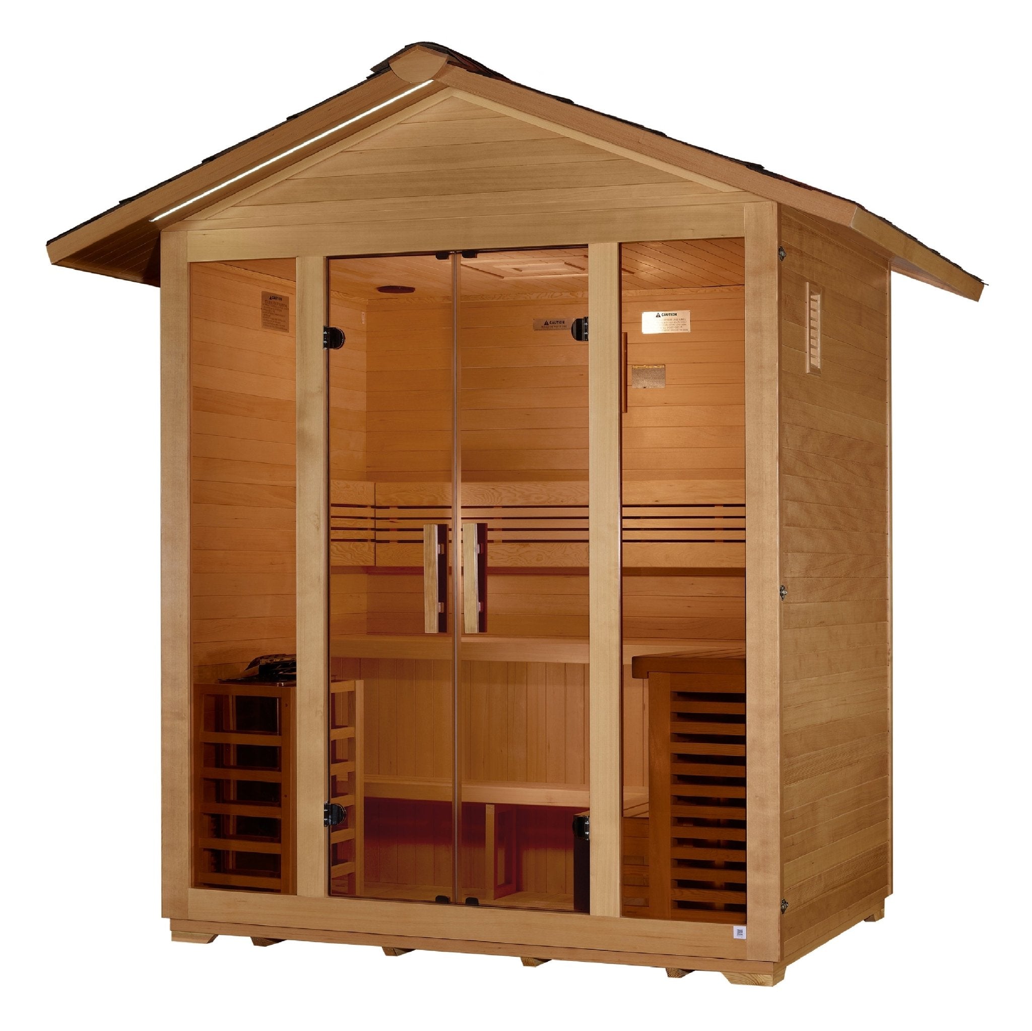 Golden Designs "Vorarlberg" 5-Person Traditional Outdoor Sauna - Canadian Hemlock - Energize Trek