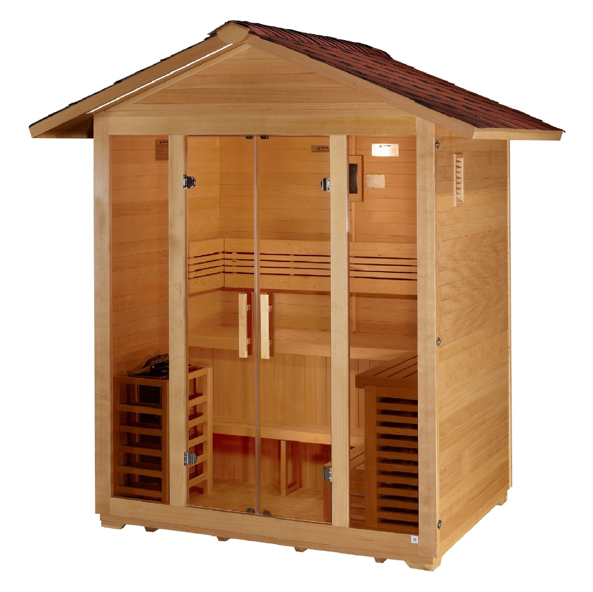 Golden Designs "Vorarlberg" 5-Person Traditional Outdoor Sauna - Canadian Hemlock - Energize Trek