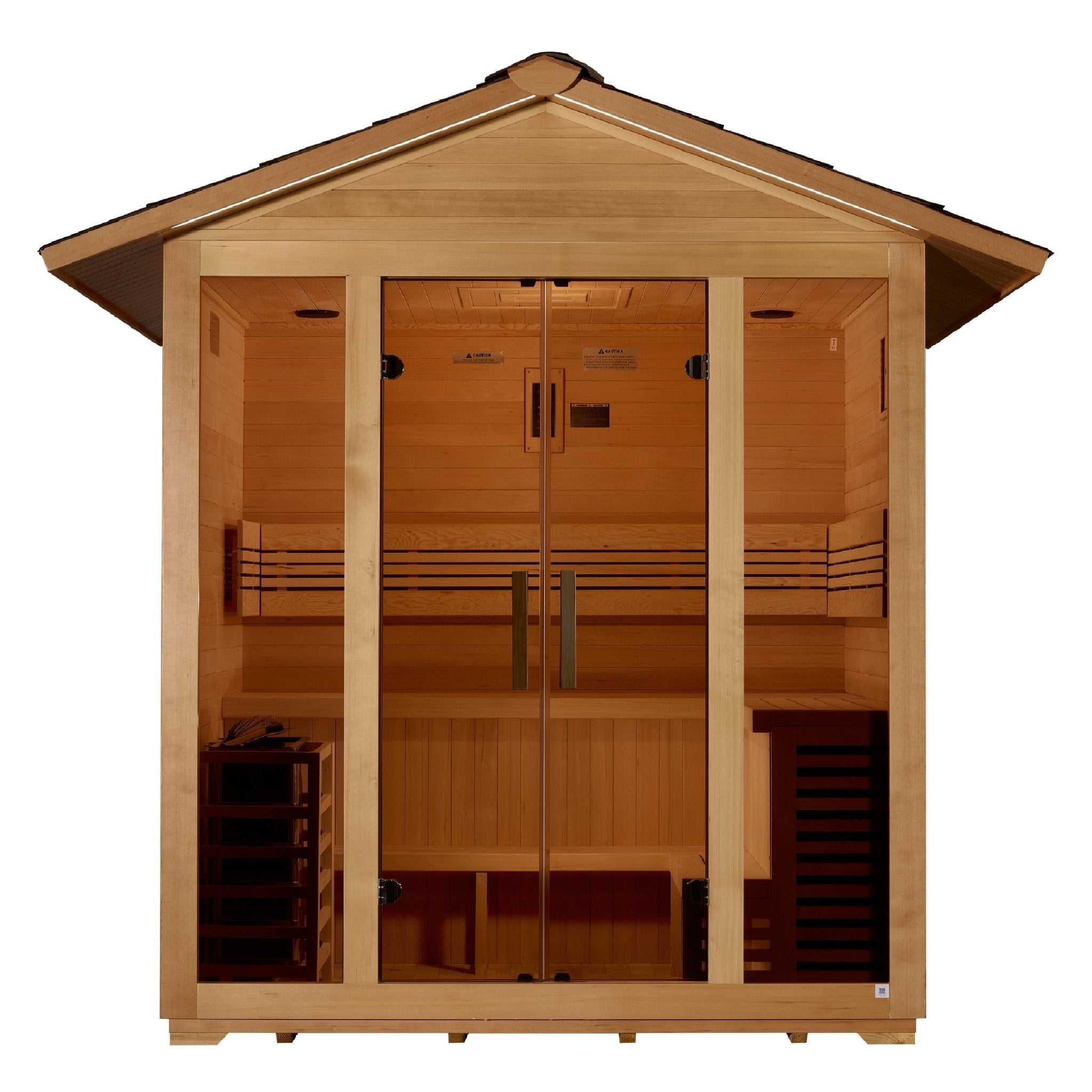 Golden Designs "Vorarlberg" 5-Person Traditional Outdoor Sauna - Canadian Hemlock - Energize Trek