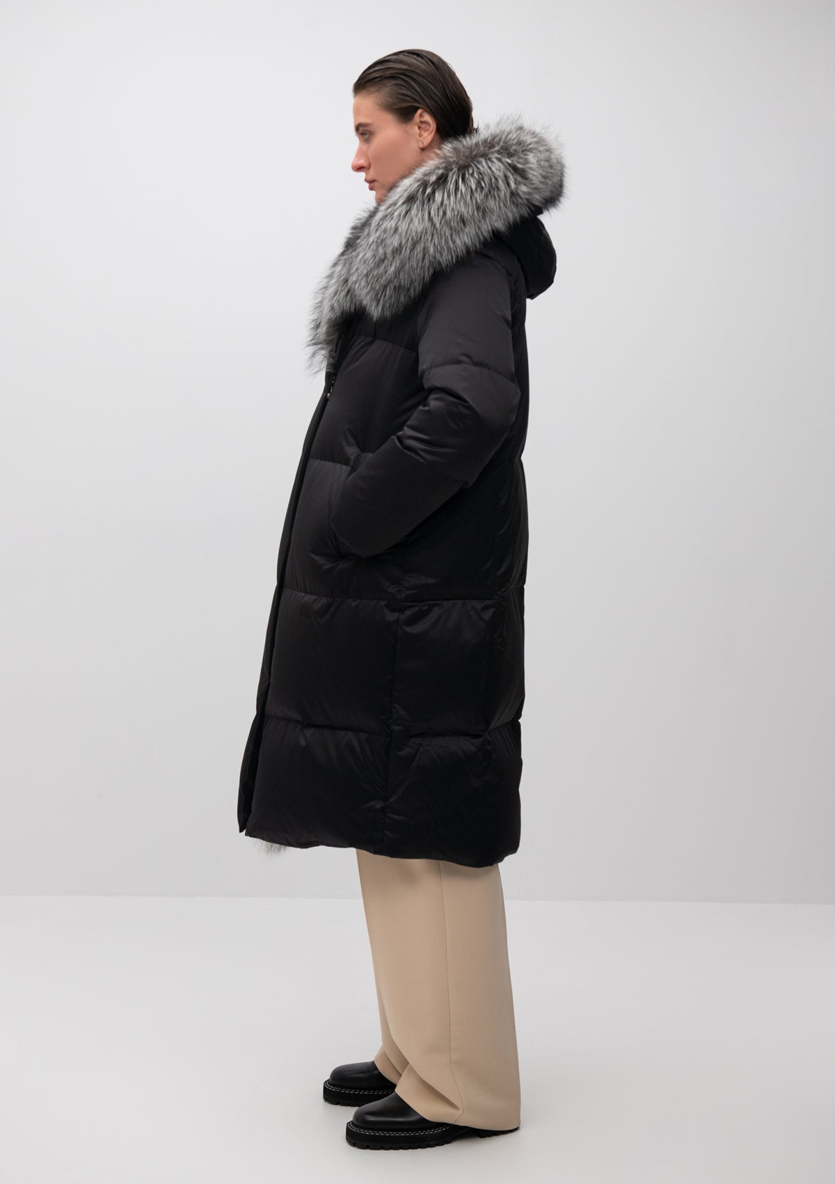 Charlotte Genuine Silver Fox Down Parka - Energize Trek