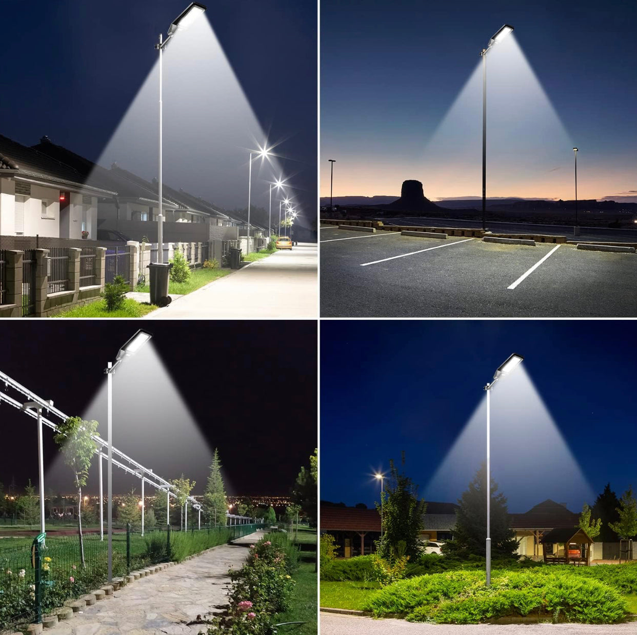 2 Pack 4600W Solar Street Lights Outdoor 190000 Lumens Dusk to Dawn With Remote and Motion Sensor - Energize Trek