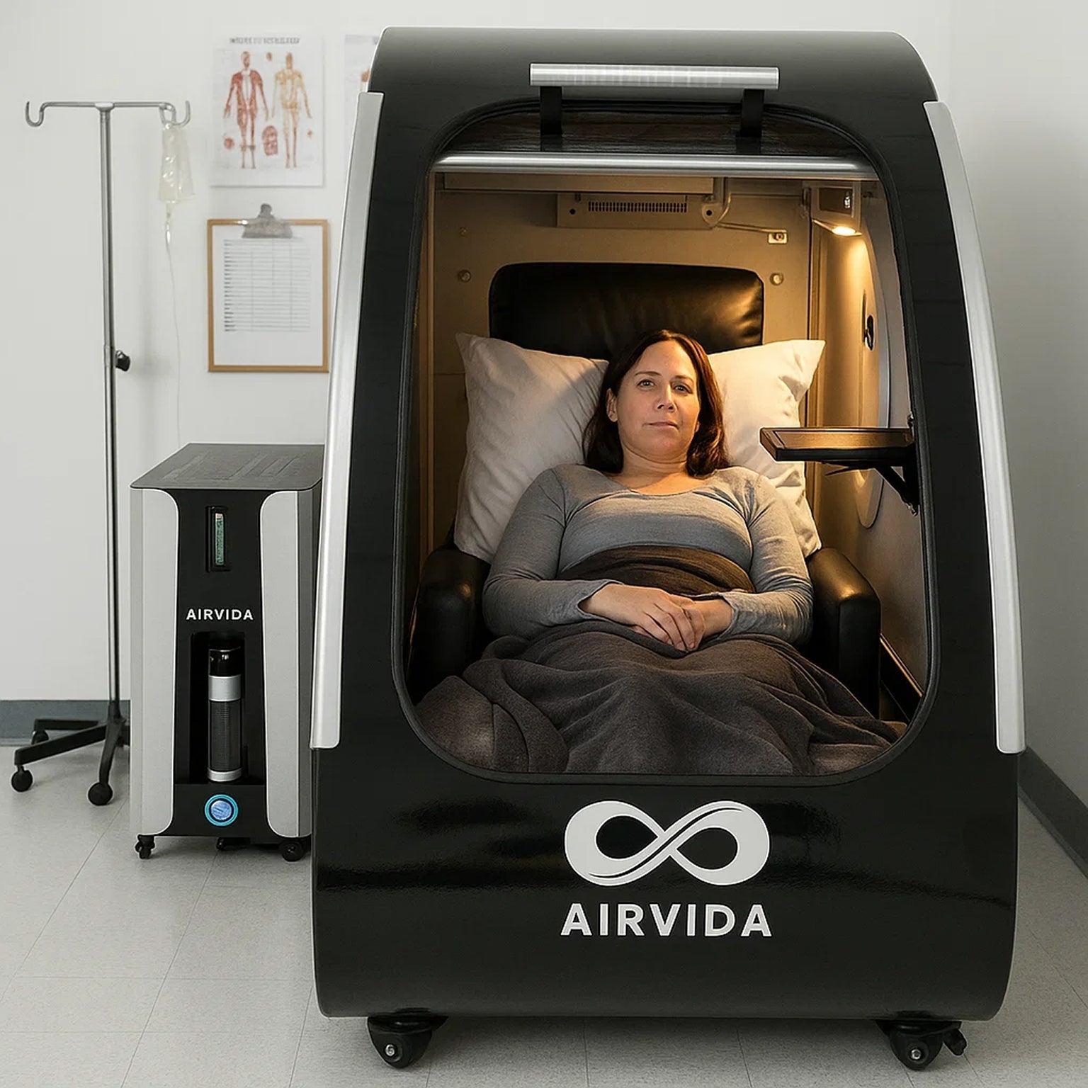 Sitting Hard Shell Hyperbaric Chamber 1.3-2.0 ATA  -Airvida Elite - Energize Trek