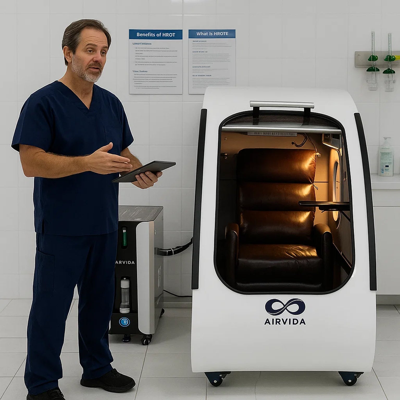 Sitting Hard Shell Hyperbaric Chamber 1.3-2.0 ATA  -Airvida Elite - Energize Trek
