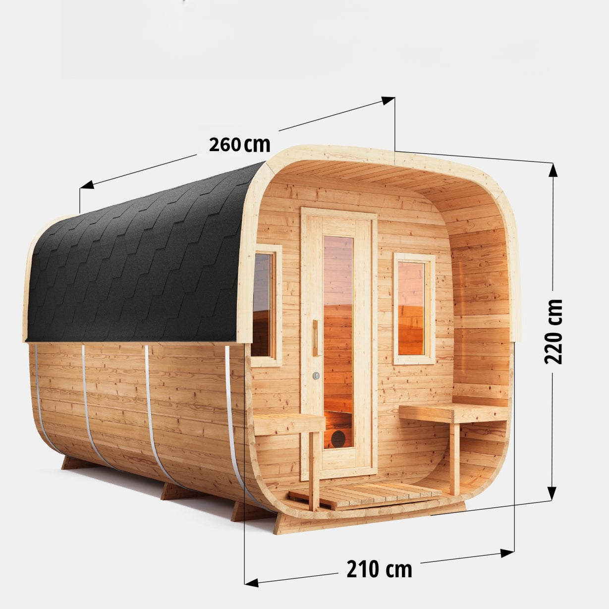 SAUNA EVOLUTION® Square Sauna Minimalist Refresh 9 - Energize Trek