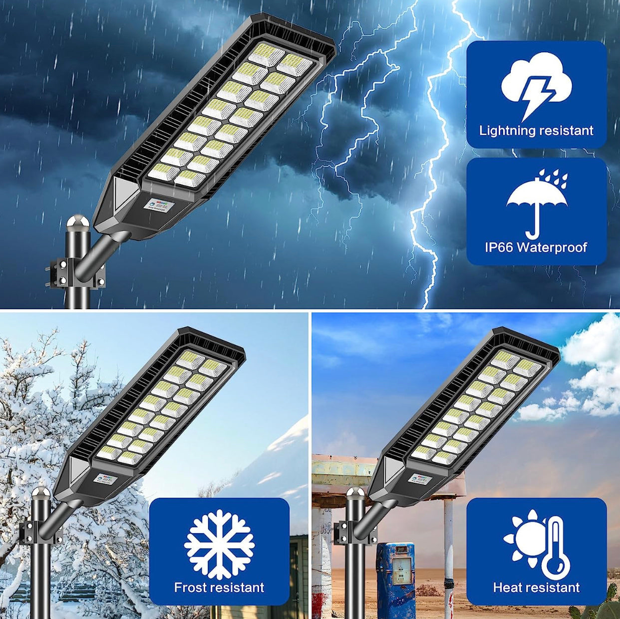 2 Pack 4600W Solar Street Lights Outdoor 190000 Lumens Dusk to Dawn With Remote and Motion Sensor - Energize Trek